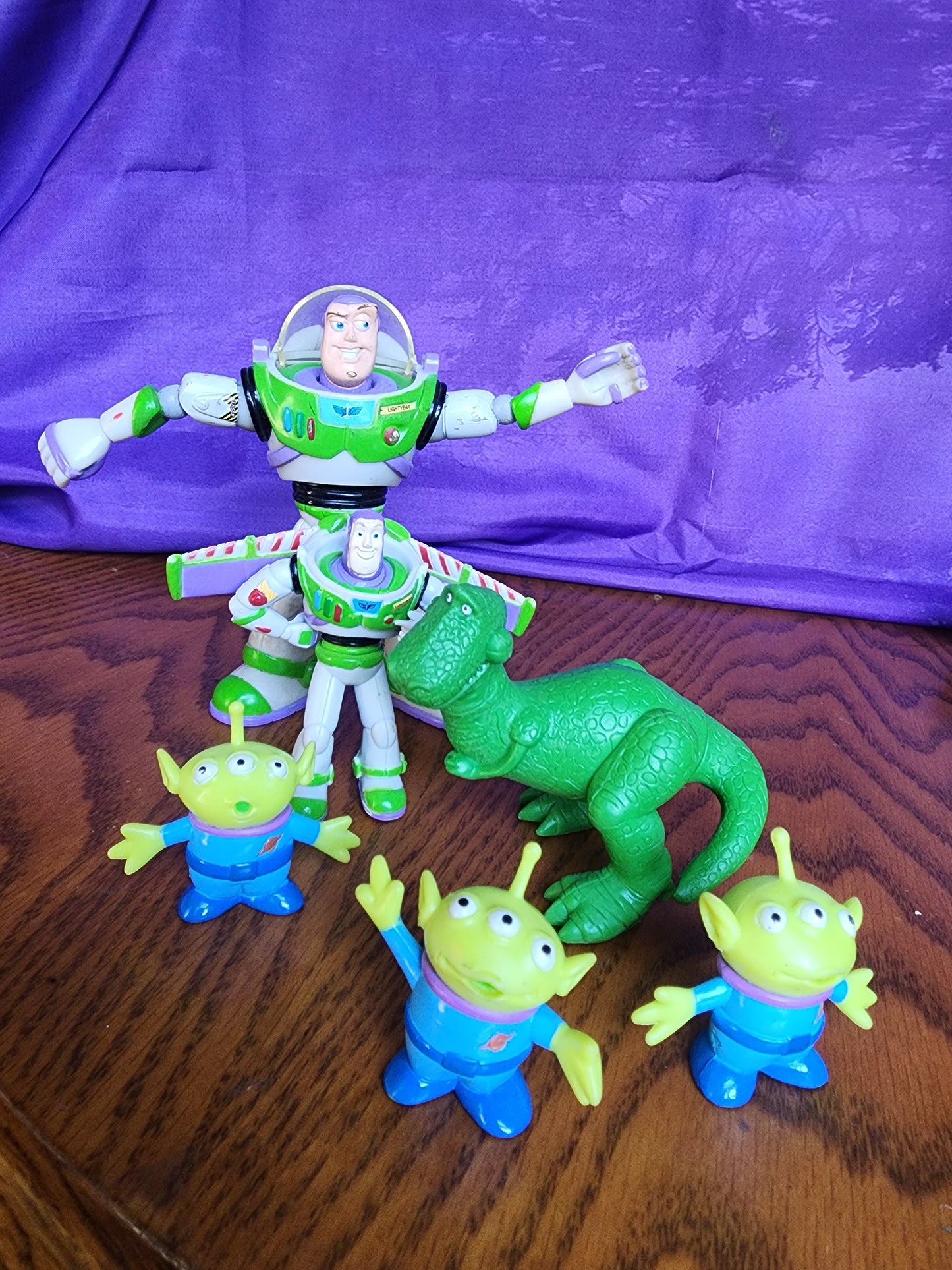 Toy Story Action Figure Lot - Buzz Lightyear, Rex, Little Green Men Aliens - Disney Pixar