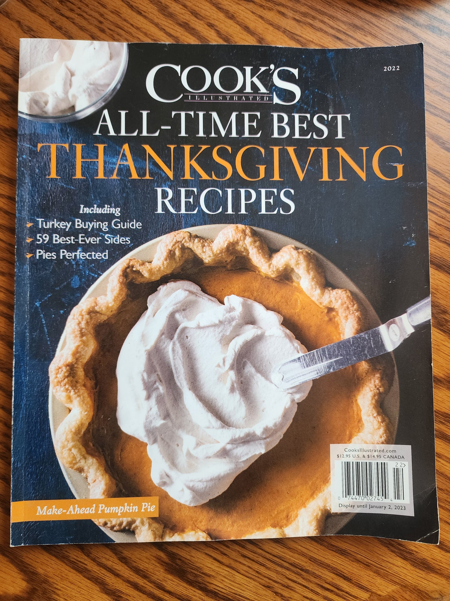 COOK'S ILLUSTRATED ALL TIME BEST THANKSGIVING RECIPES Cookbook 2023, softcover