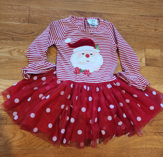 Festive Fun: Counting Daisies Girls' 4T Santa Christmas Dress!