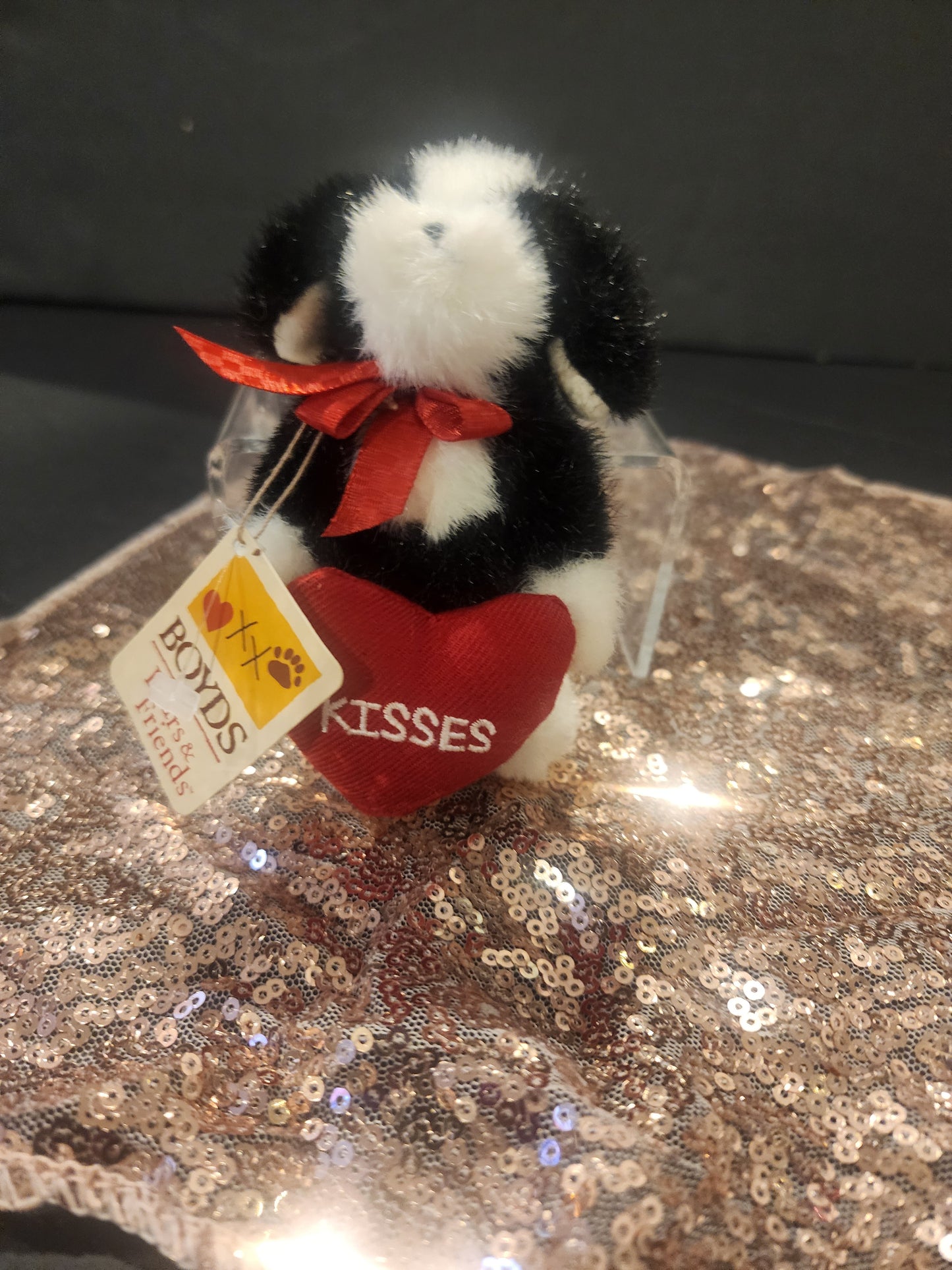 Boyds Bears & Friends Mini Message KISSES dog Plush Valentine's heart puppy tag