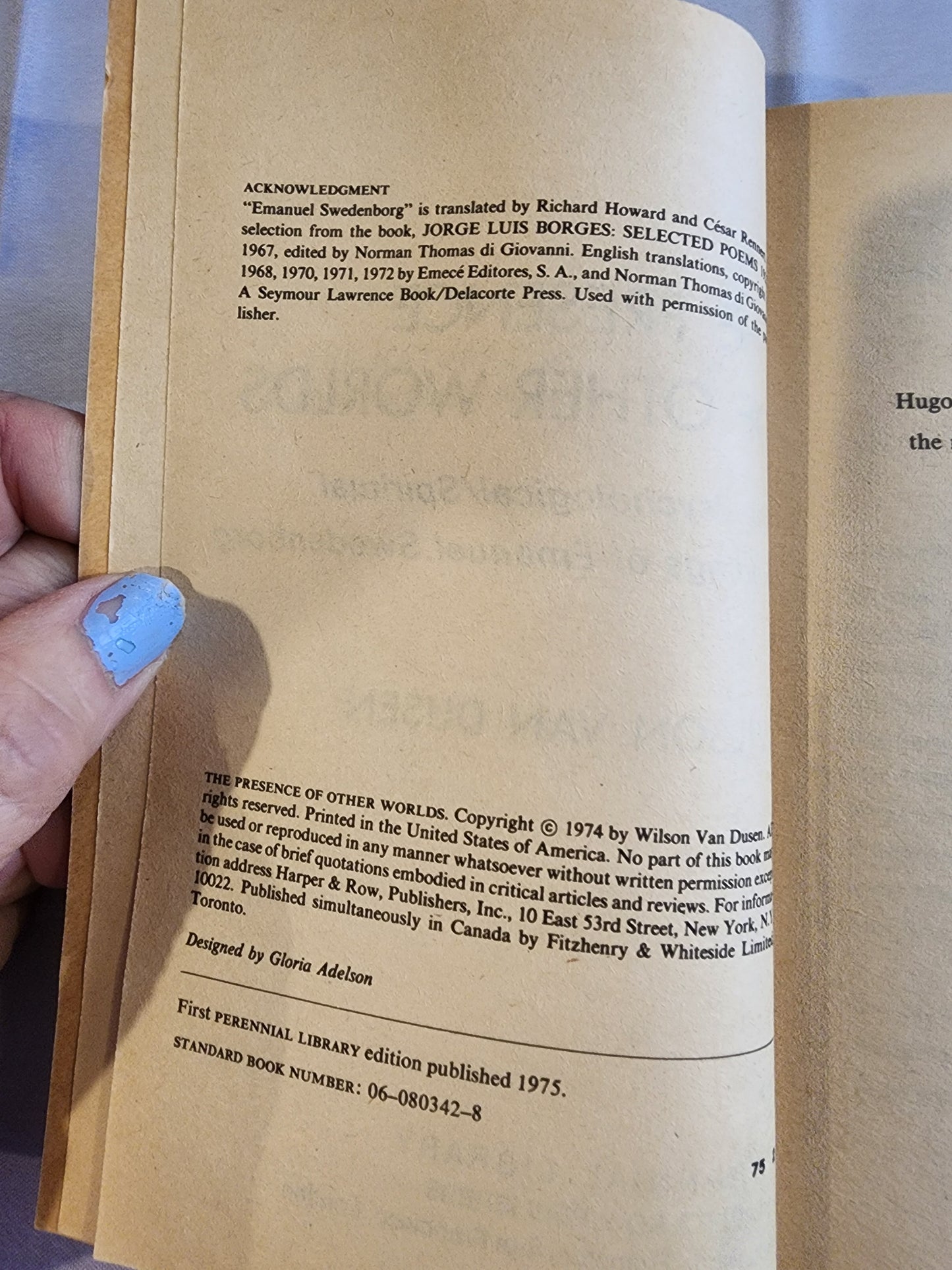 The presence of other Worlds the finding of Emanuel Swedenborg by Wilson Van Dusen paperback book