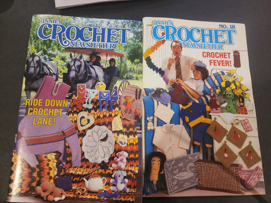 Annie’s Crochet Newsletter#17, #18 1985 Vintage Patterns, quilts,.  Both Vintage  books in good condition.