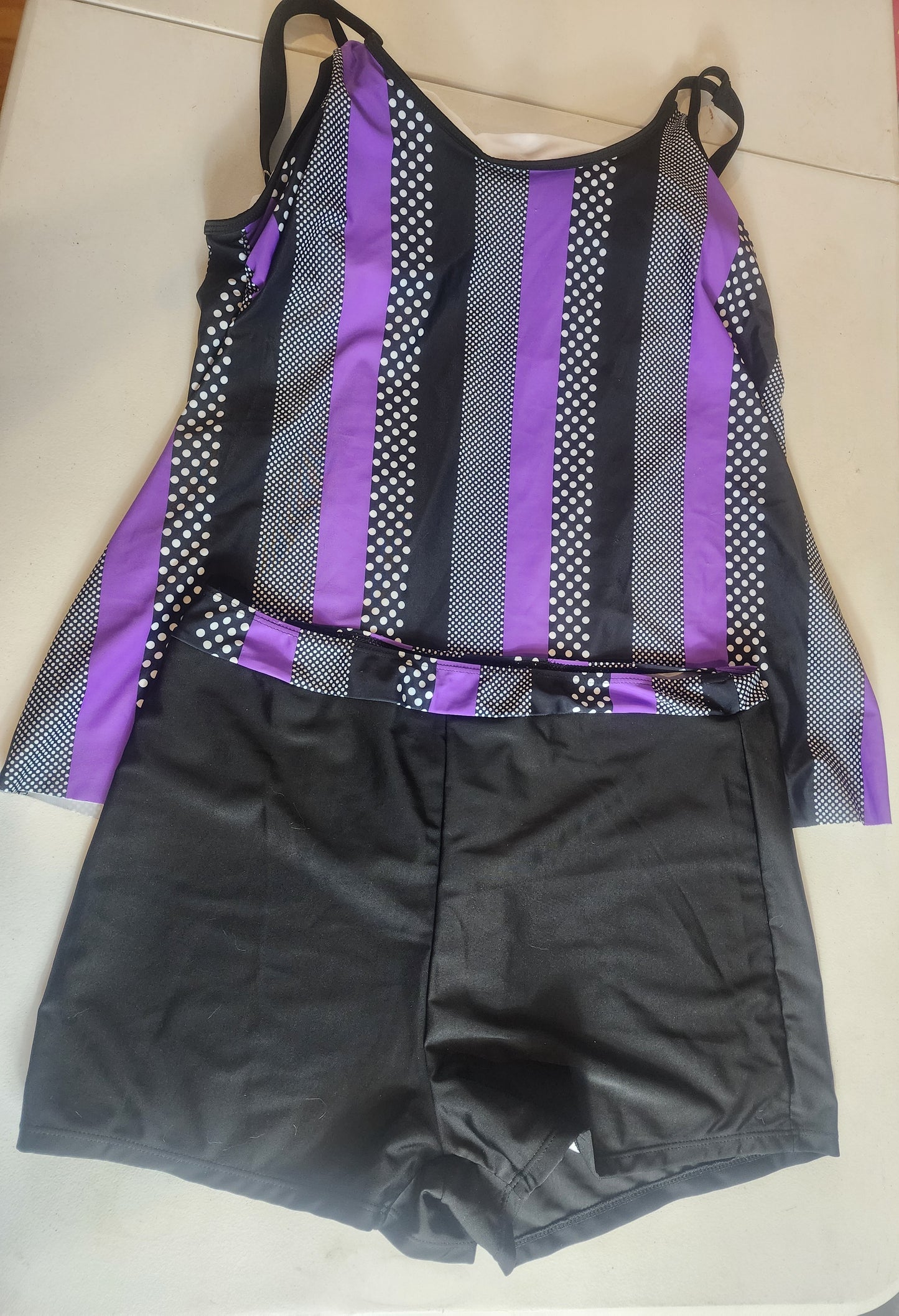 Women's Plus Size Swimsuit 18-20 Purple Black White