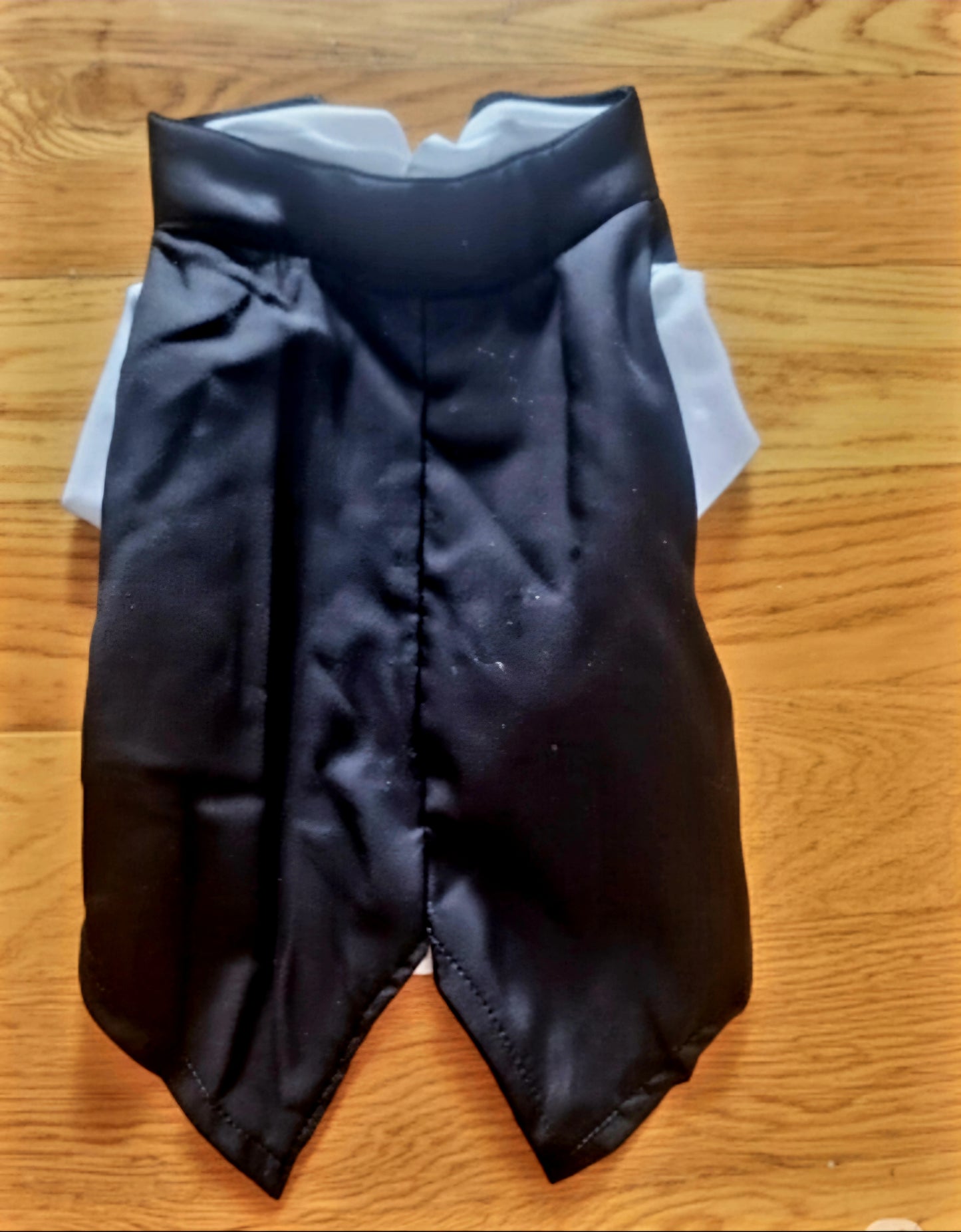 Dog Tuxedo - Black & White with Dazzling Gold Sequin Bow Tie - Size Medium