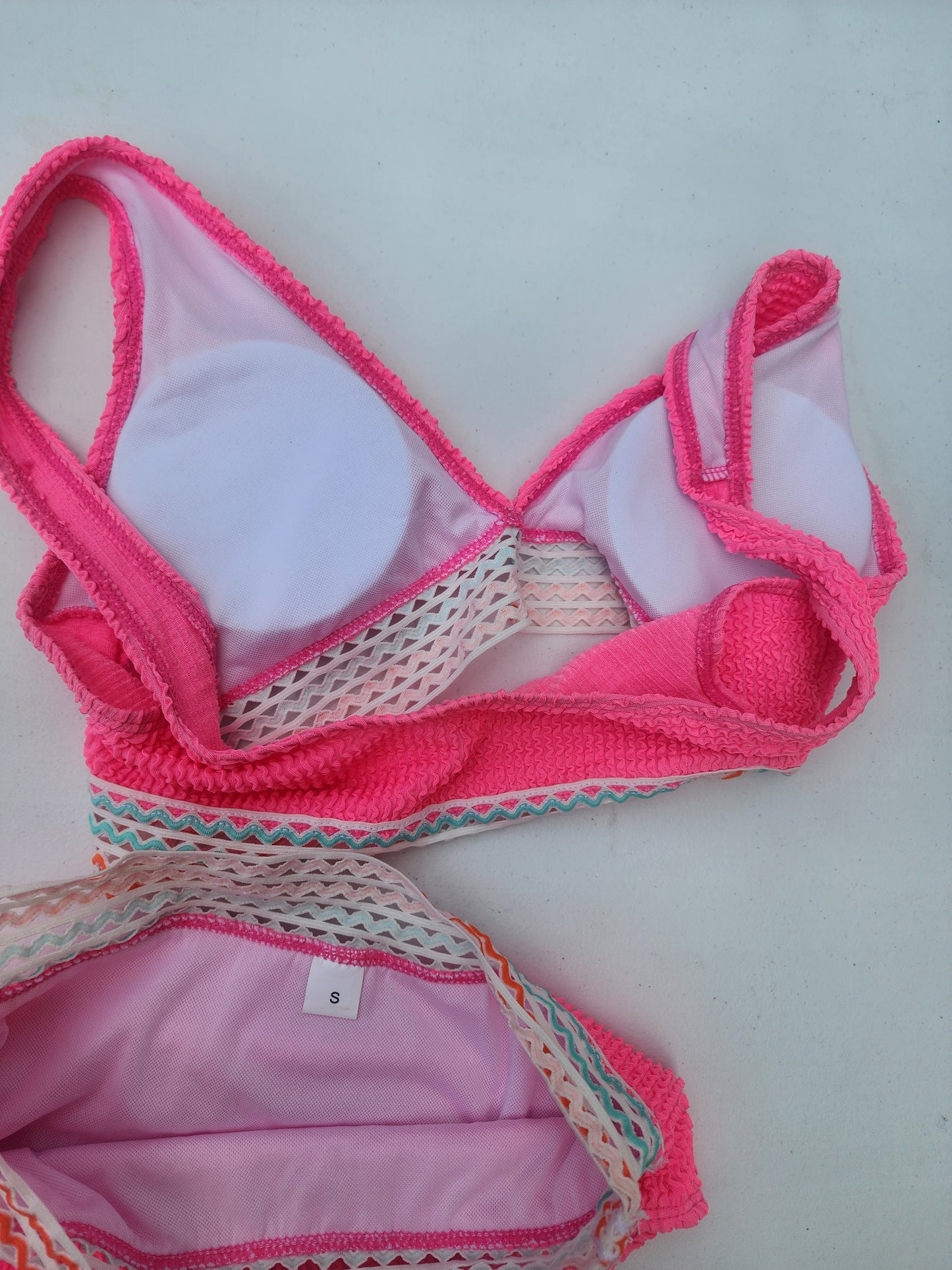 Women's Bikini Swimsuit High Waist V Neck Two Piece Bathing Suit Solid Color S