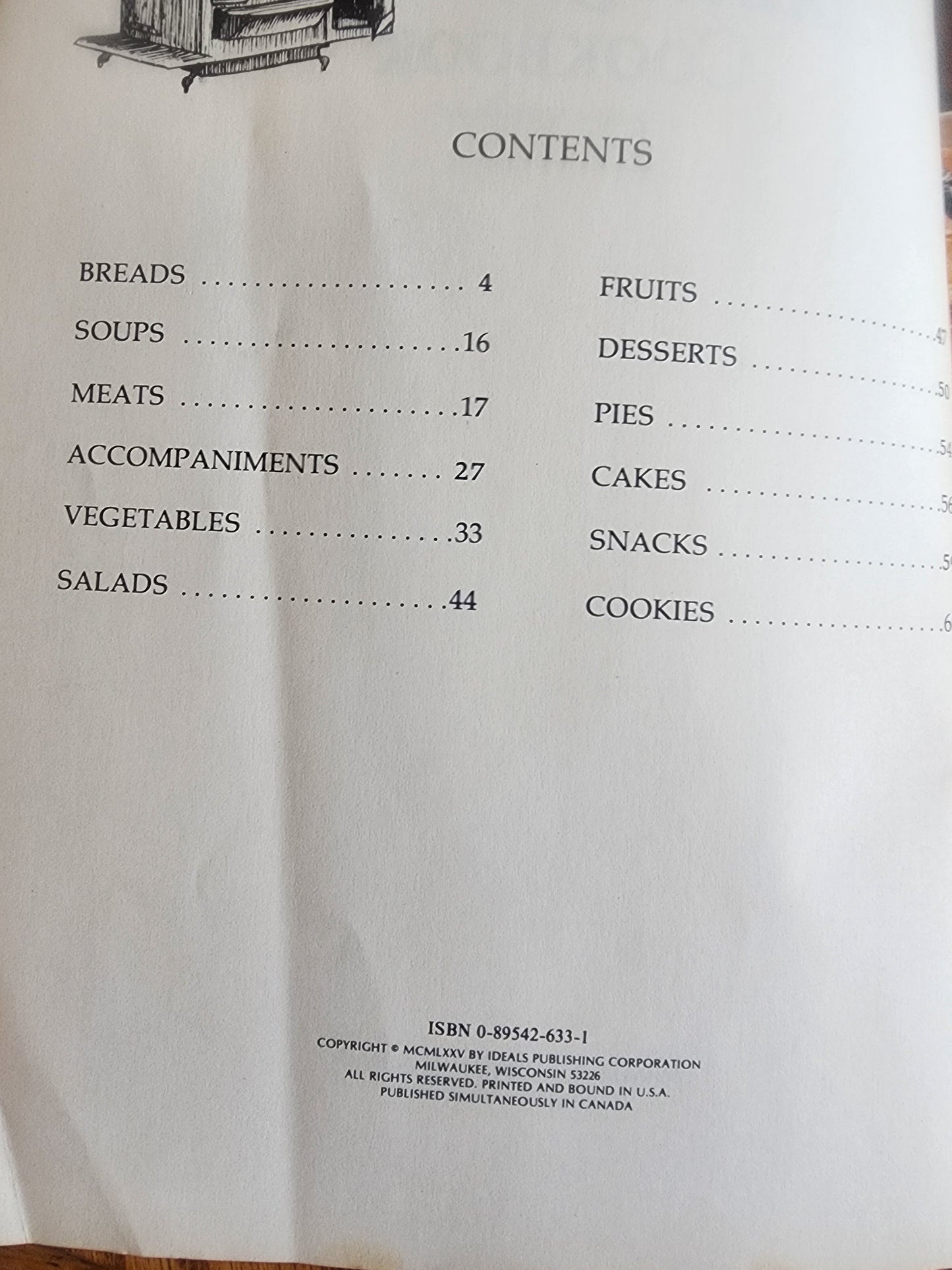 IDEALS COUNTRY KITCHEN  COOKBOOK 1975-paperback- breads, soups and more