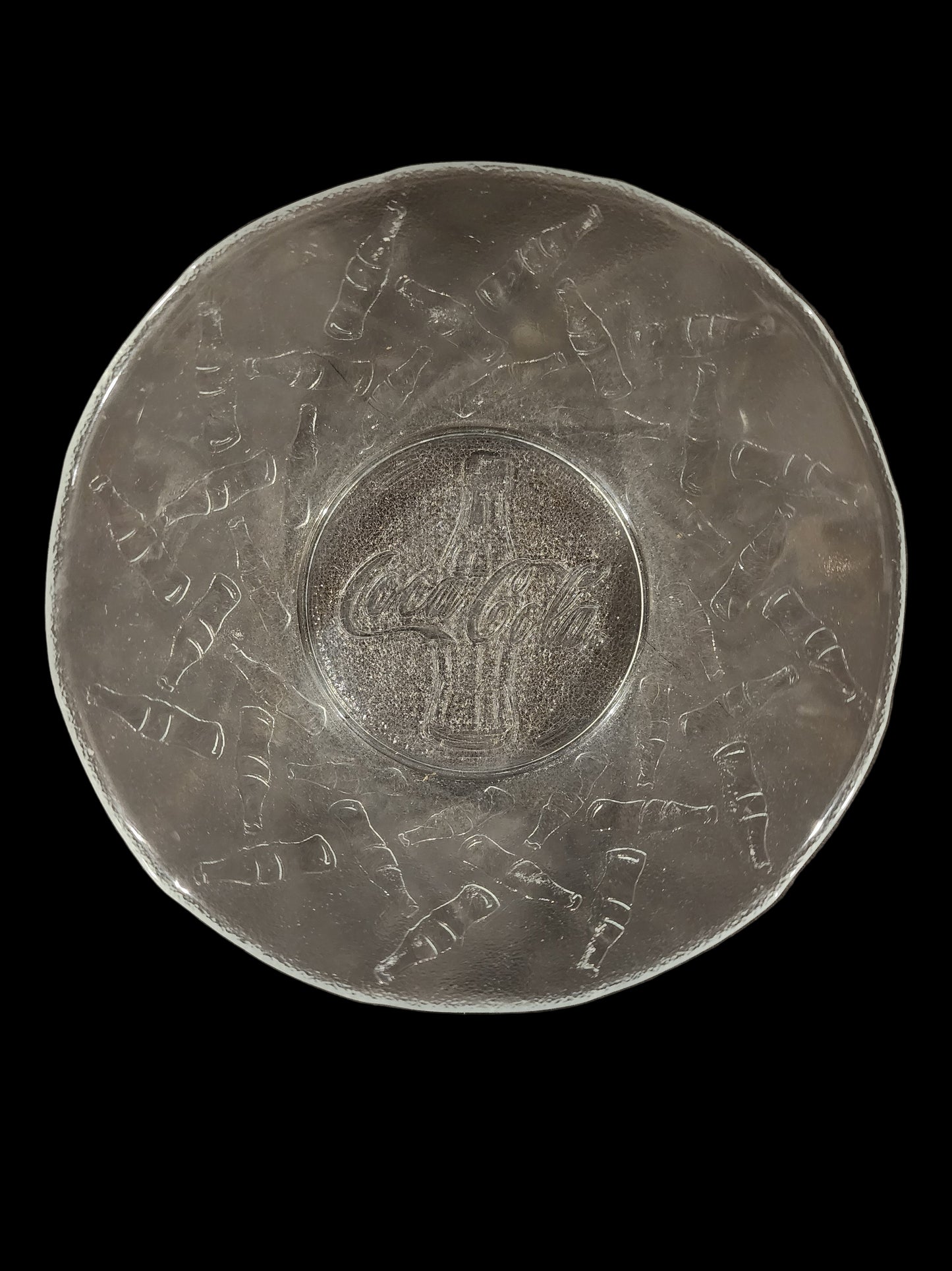 1 Coca-Cola Bottle Embossed Clear Glass Bowl 6 1/8" Diameter