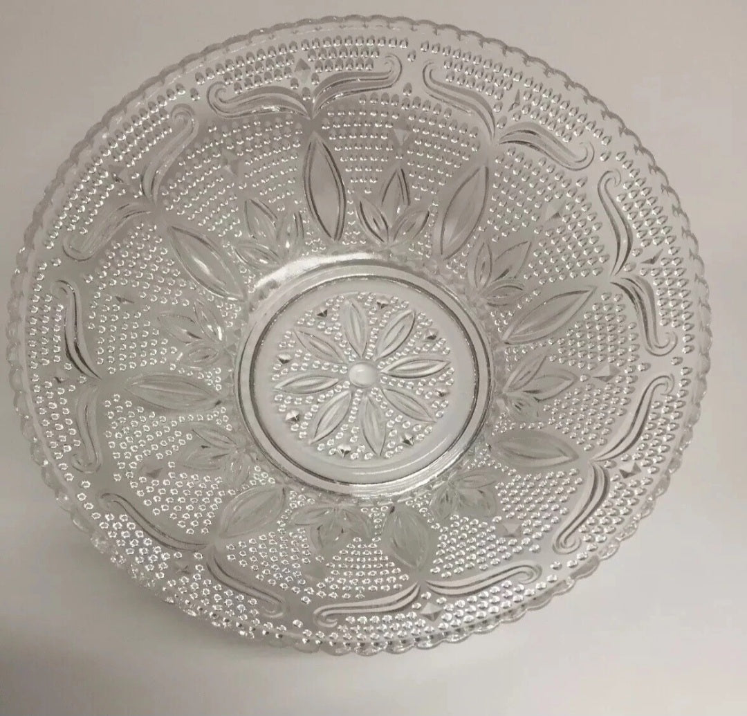 Vintage Crystal Heritage Hobnail Fruit Bowl By Federal Glass Co. 10-1/2" in diameter