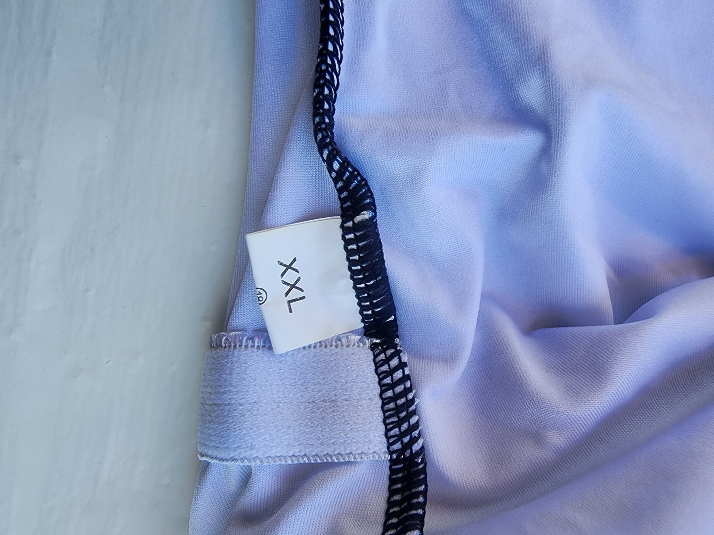 Women's One Piece Swimsuit XL Blue Swirl Criss Cross Back  Lined Bathing Suit