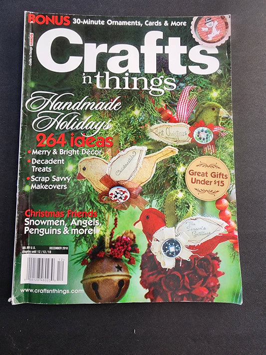 Crafts ’n Things Magazine Dec 2010 Christmas Ornaments Gifts Snowmen Angels Tags