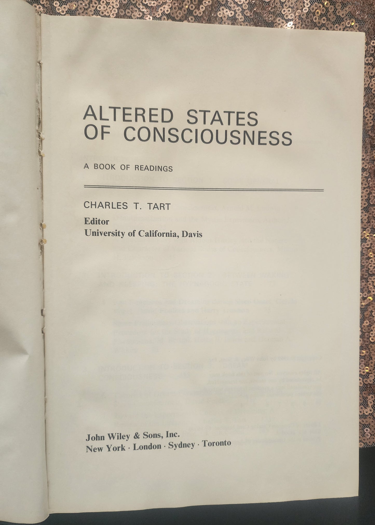 ALTERED STATES OF CONSCIOUSNESS ed. by Charles C. Tart HC w/ DJ 1969