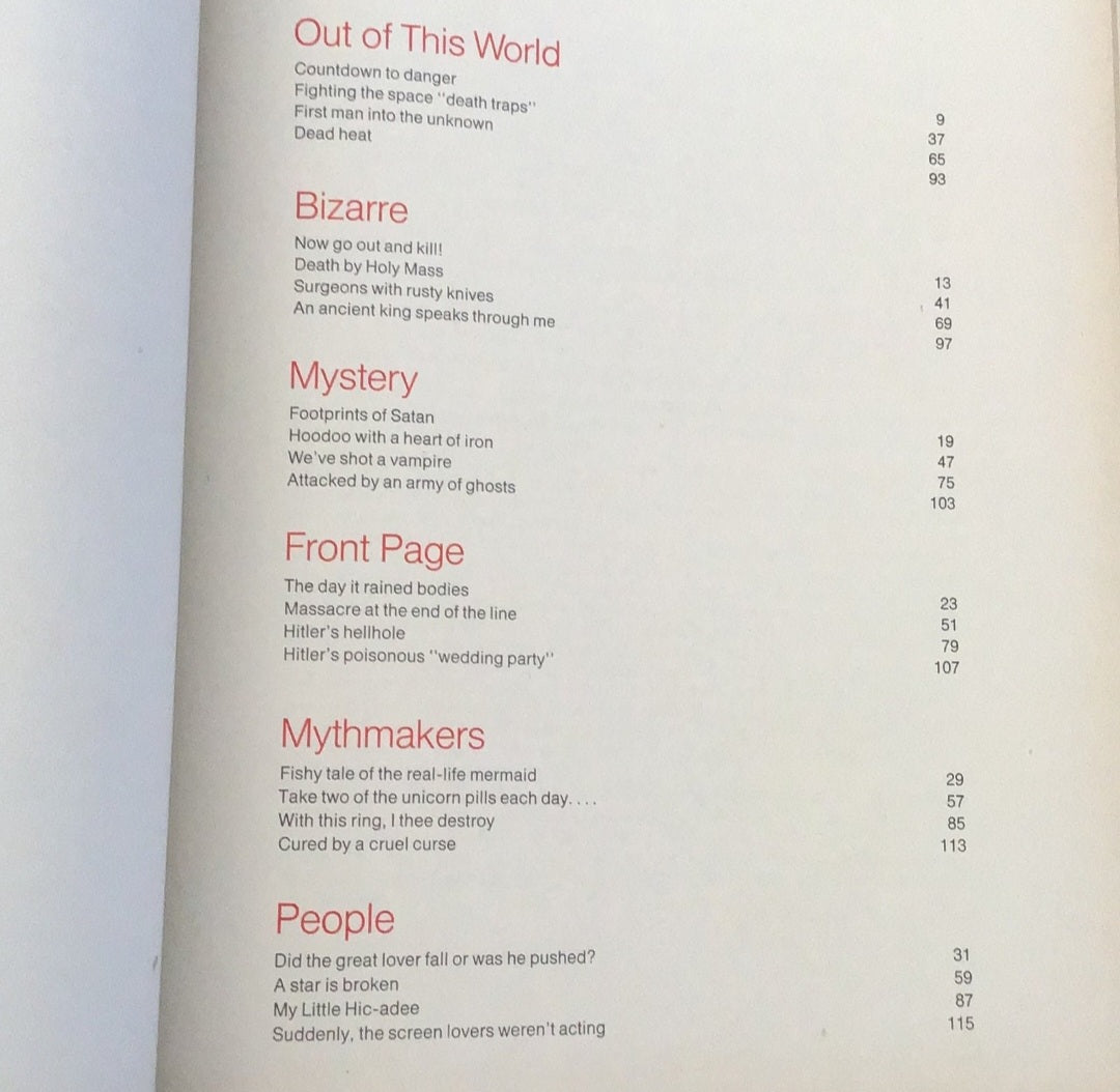 6 Out of this World Books date is 1976-1978 Library Of Bizarre & Extraordinary