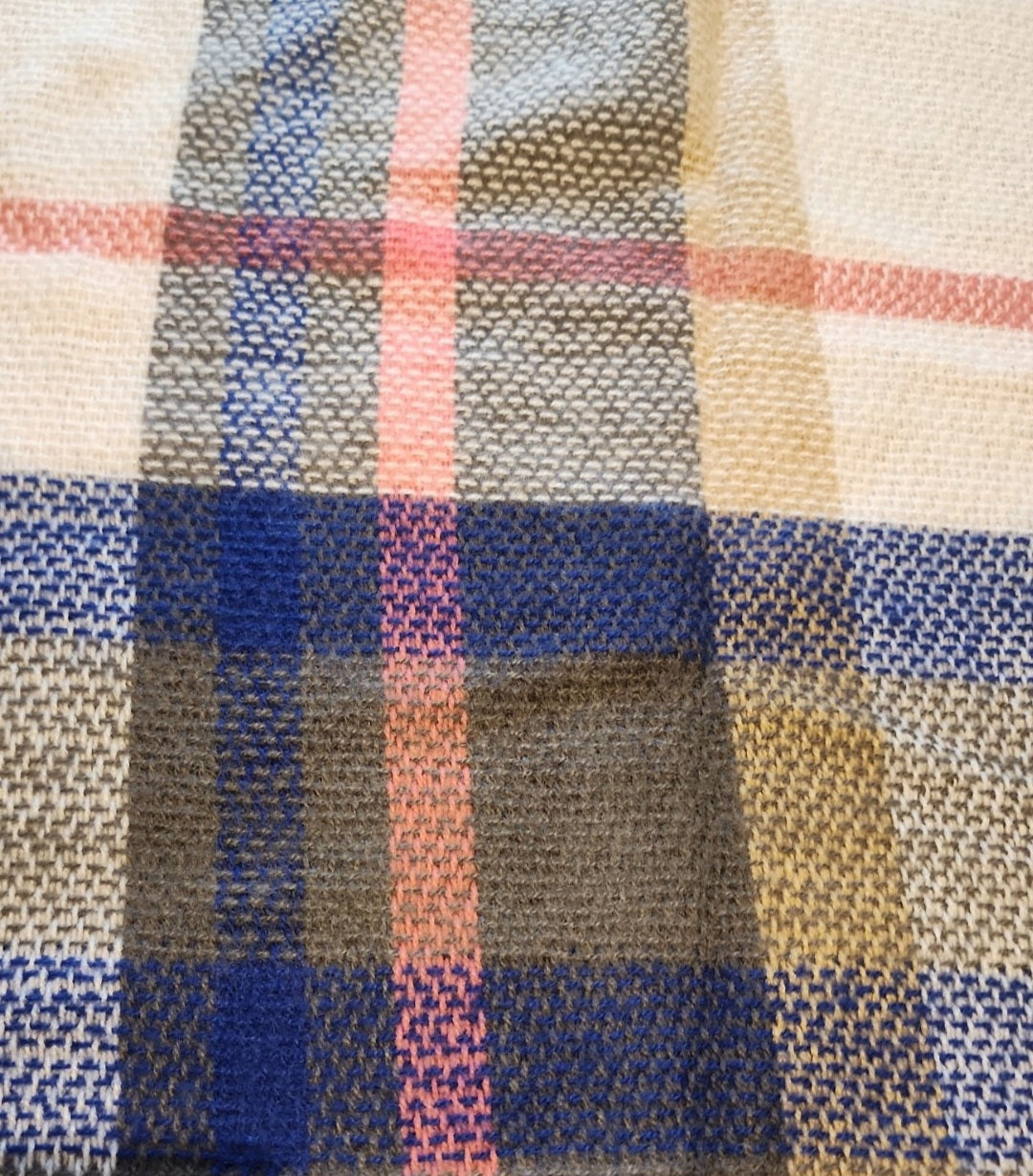 Versatile Throw scarf or shaw 54" x 54" Plaid very cozy