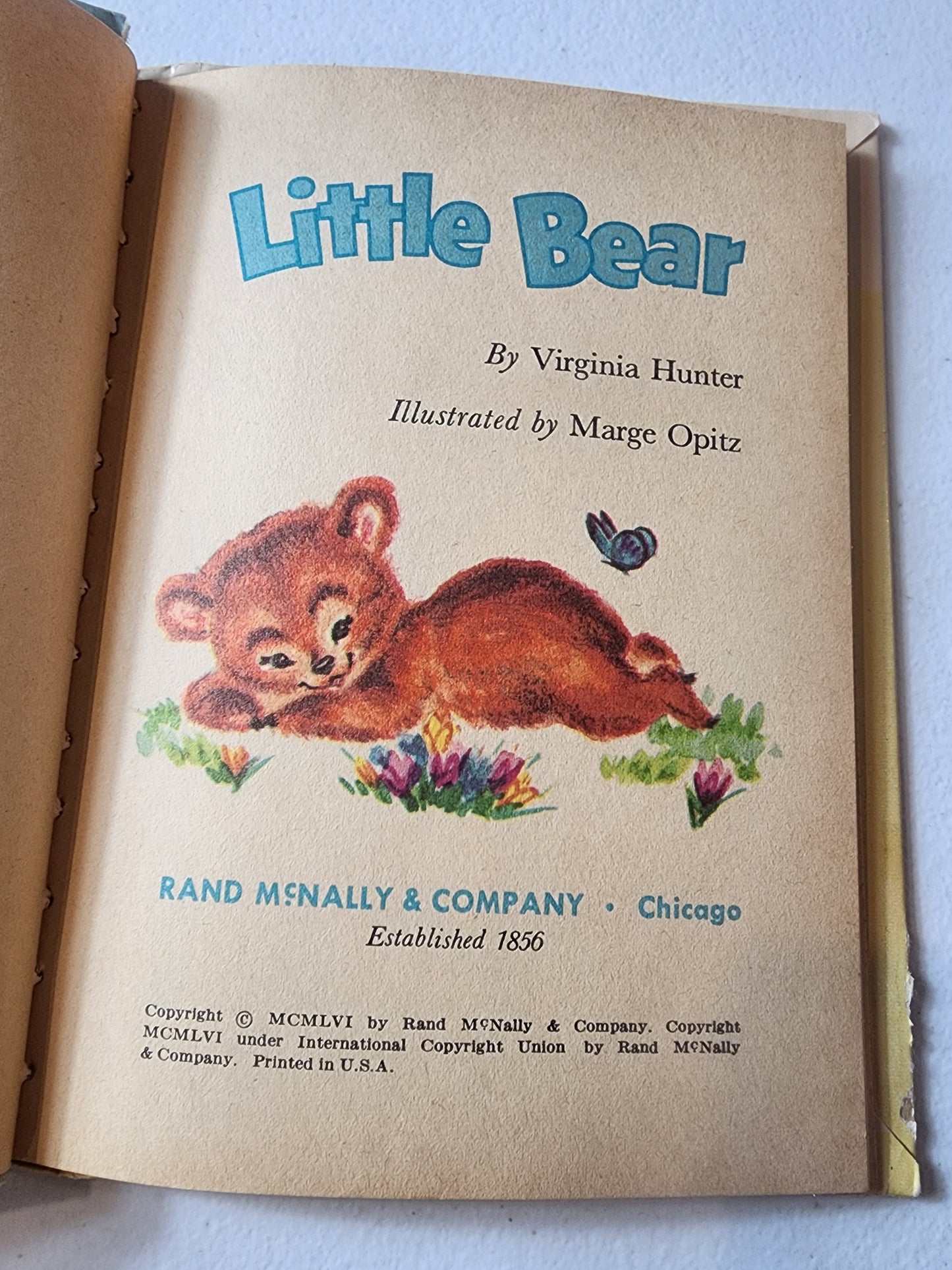 Vintage 1956 A Rand McNally Junior Elf Book Little Bear Picture Storybook