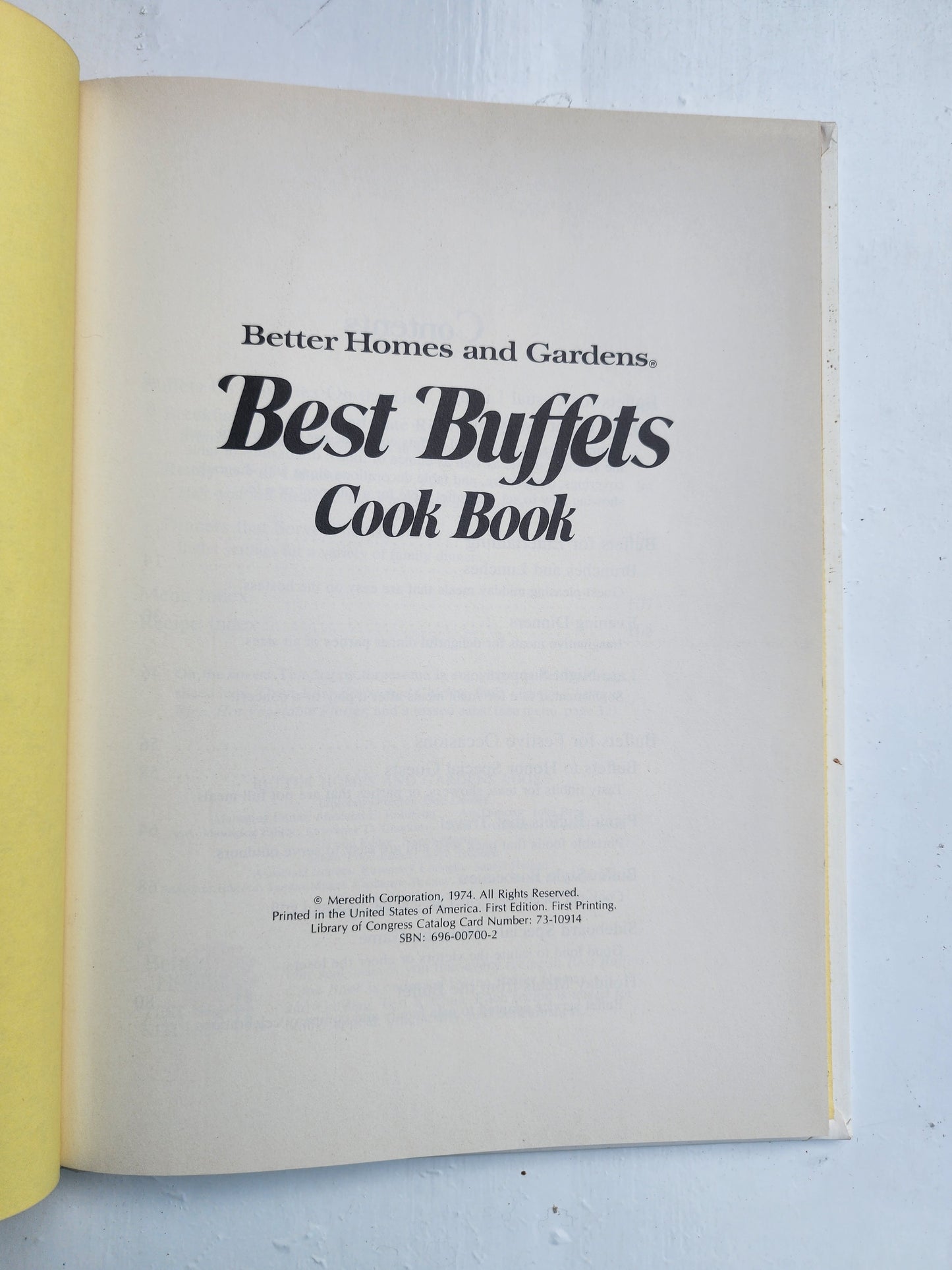 Better Homes and Gardens Best Buffets Cook Book 1974 Hardcover Vintage! Recipes