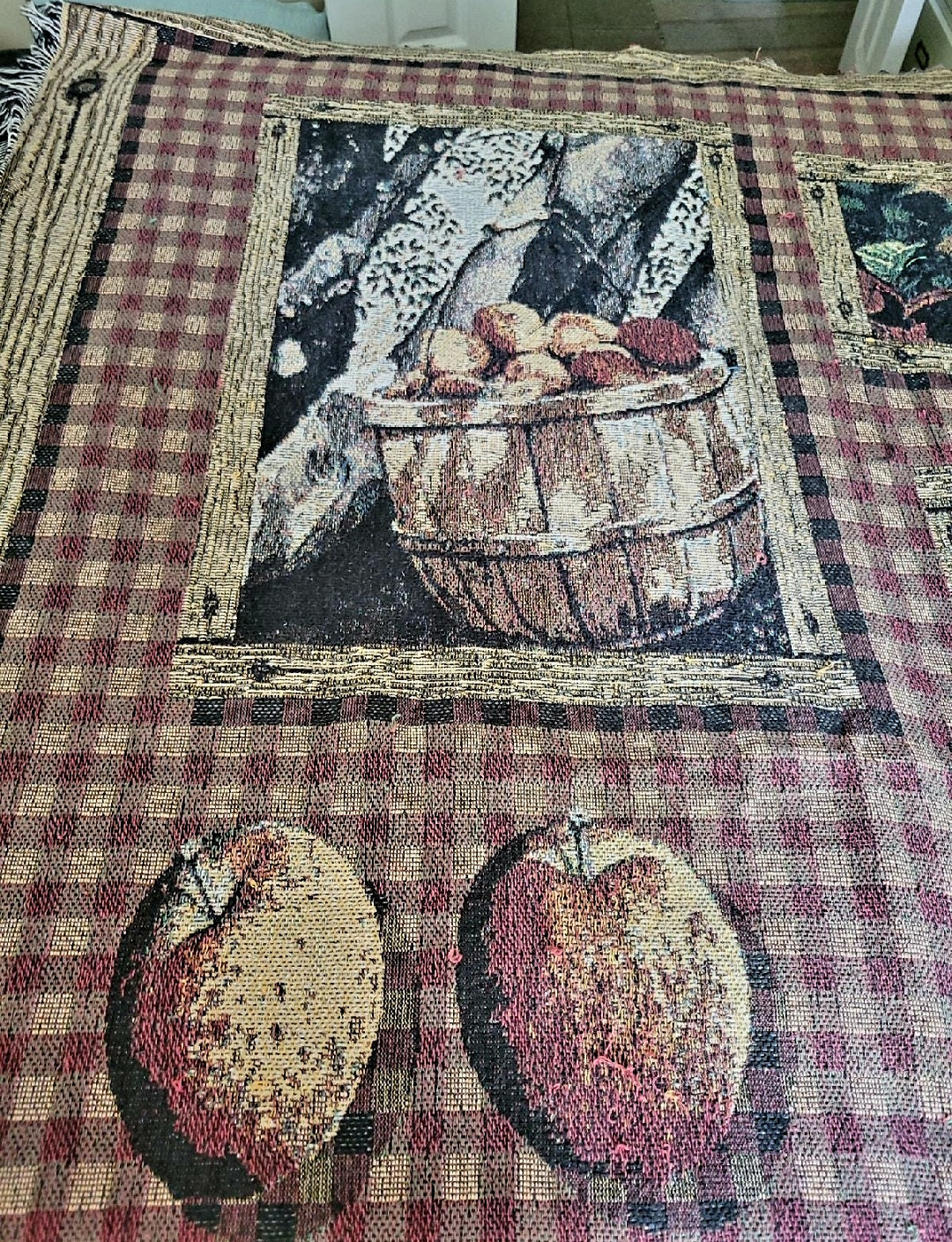 Rustic Apple theme Fall Throw Blanket