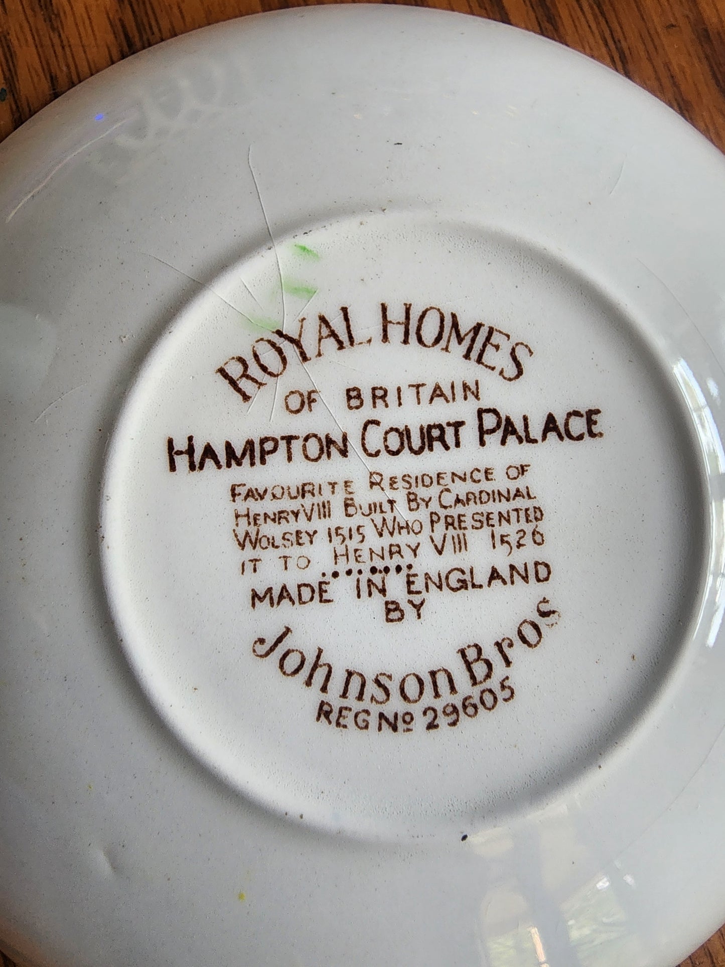 Vintage Brown Transferware Johnson Bros. Royal Homes Of Britain palace Saucer