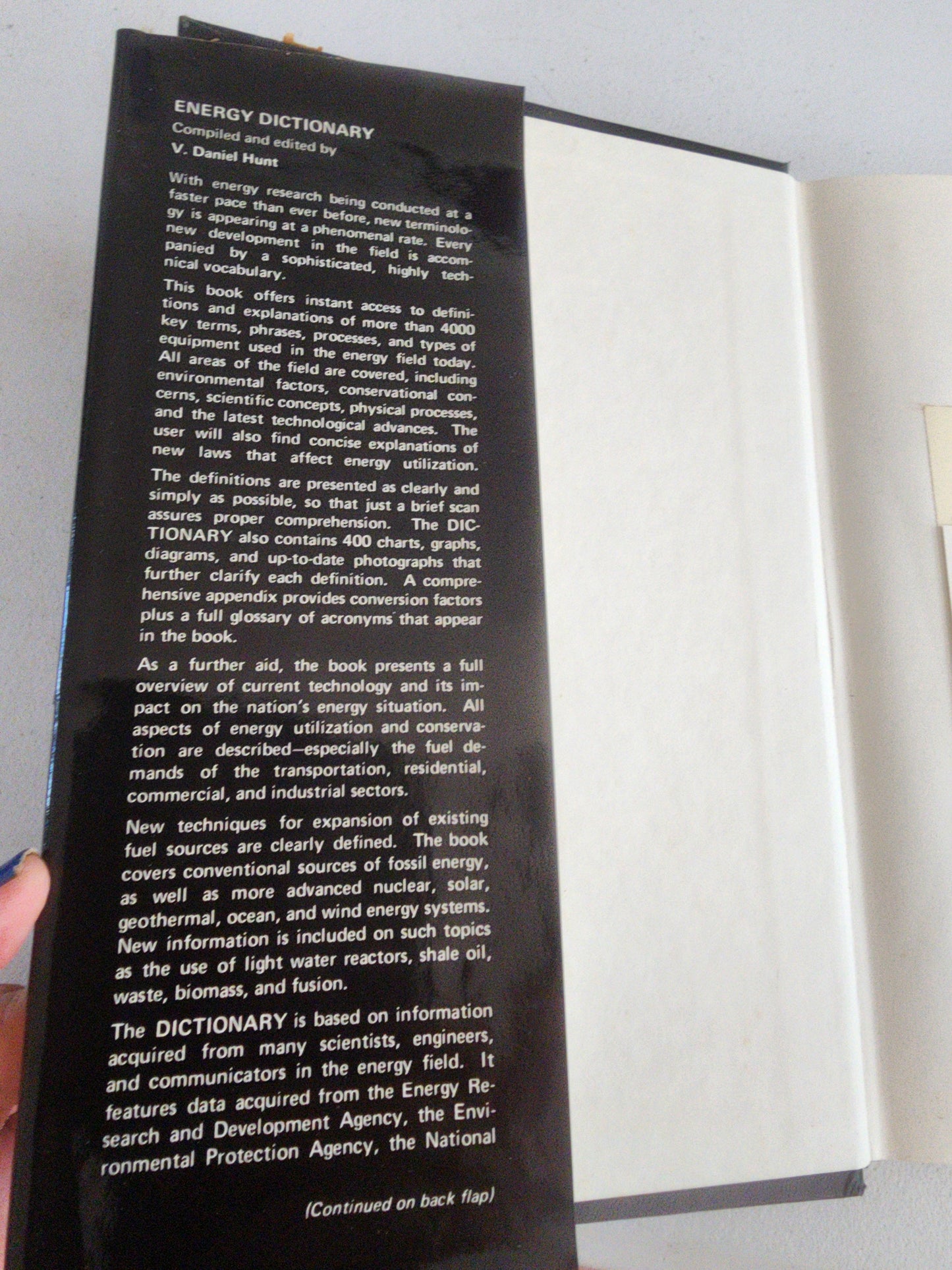 Vintage Energy Dictionary by Hunt, V. Daniel Hardback book 1979