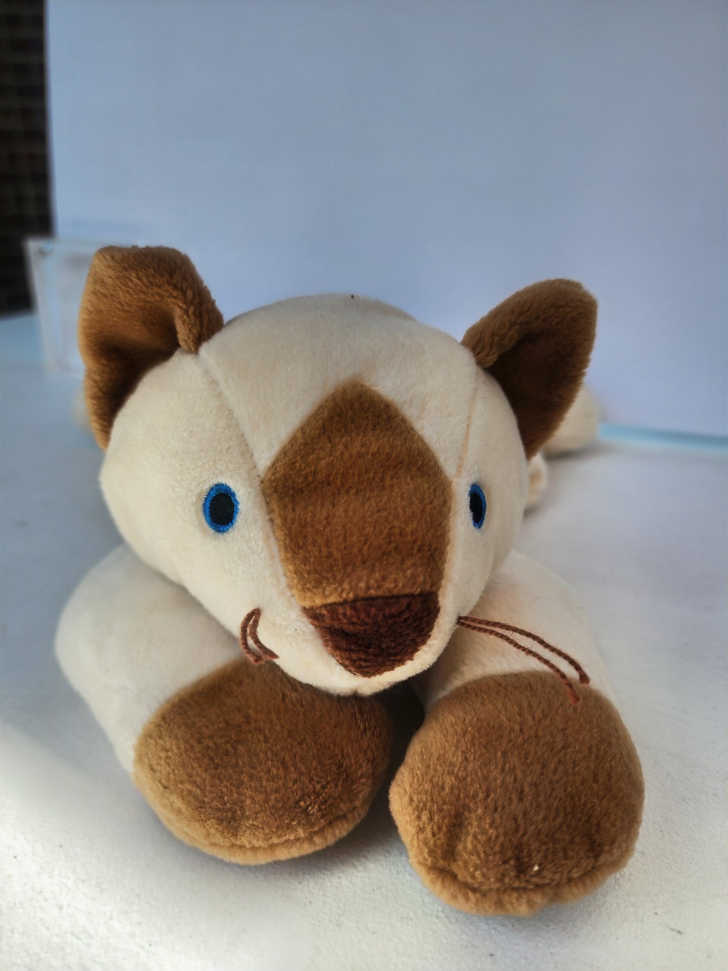 Ty Beanie Pillow Pal MEOW the Cream and Tan 13" Siamese Cat