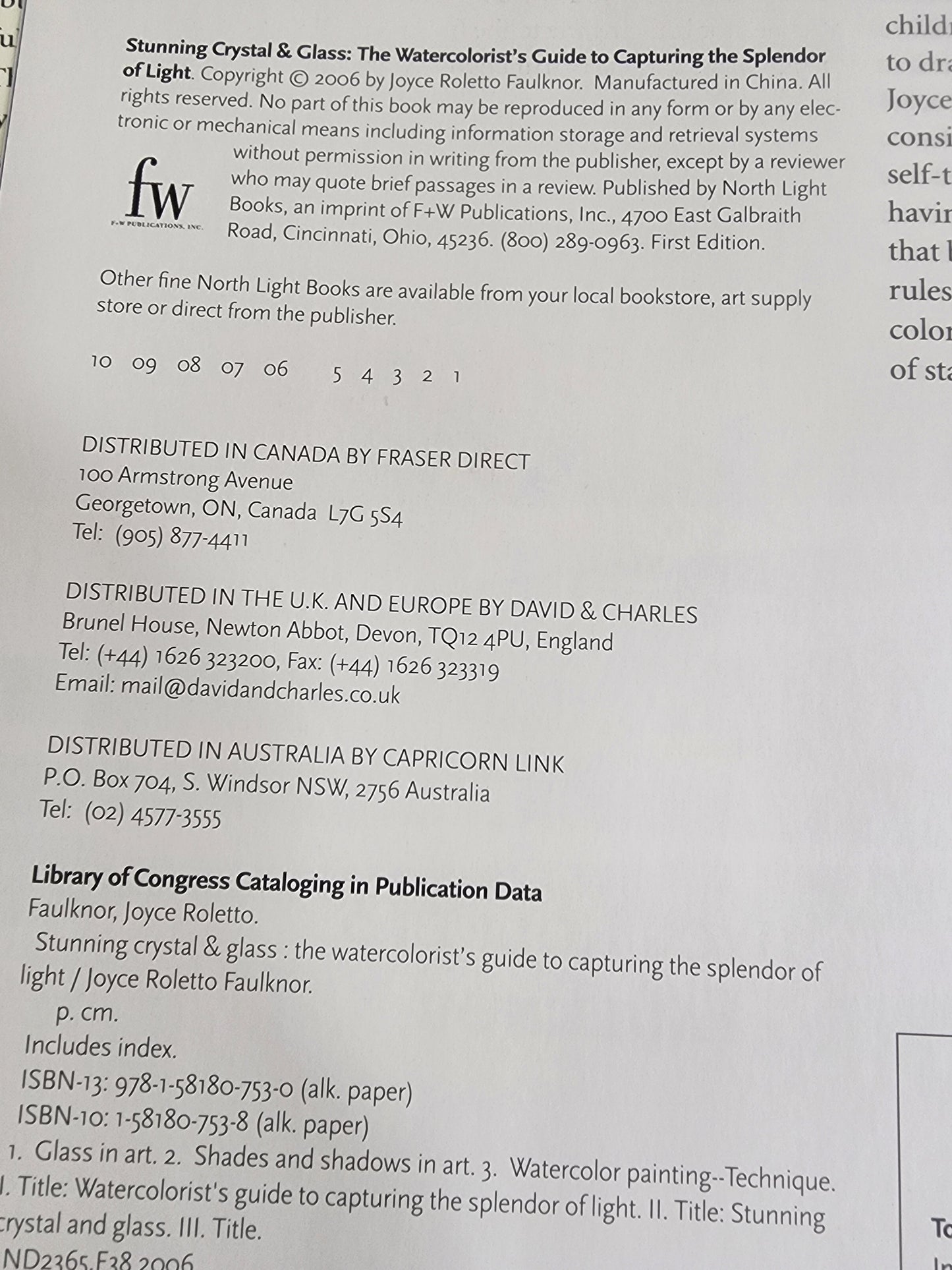 Stunning CRYSTAL & GLASS By Joyce Roletto Faulknor HB Book