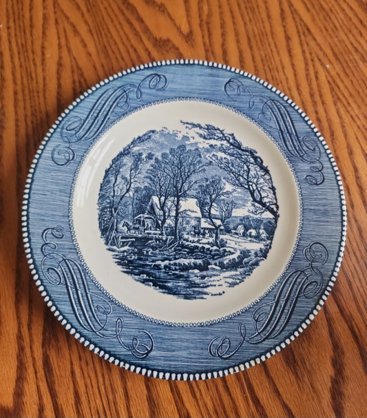 Beautiful Vintage CURRIER & IVES The Old Grist Mill Dinner Plate 10” Apr19_09:00