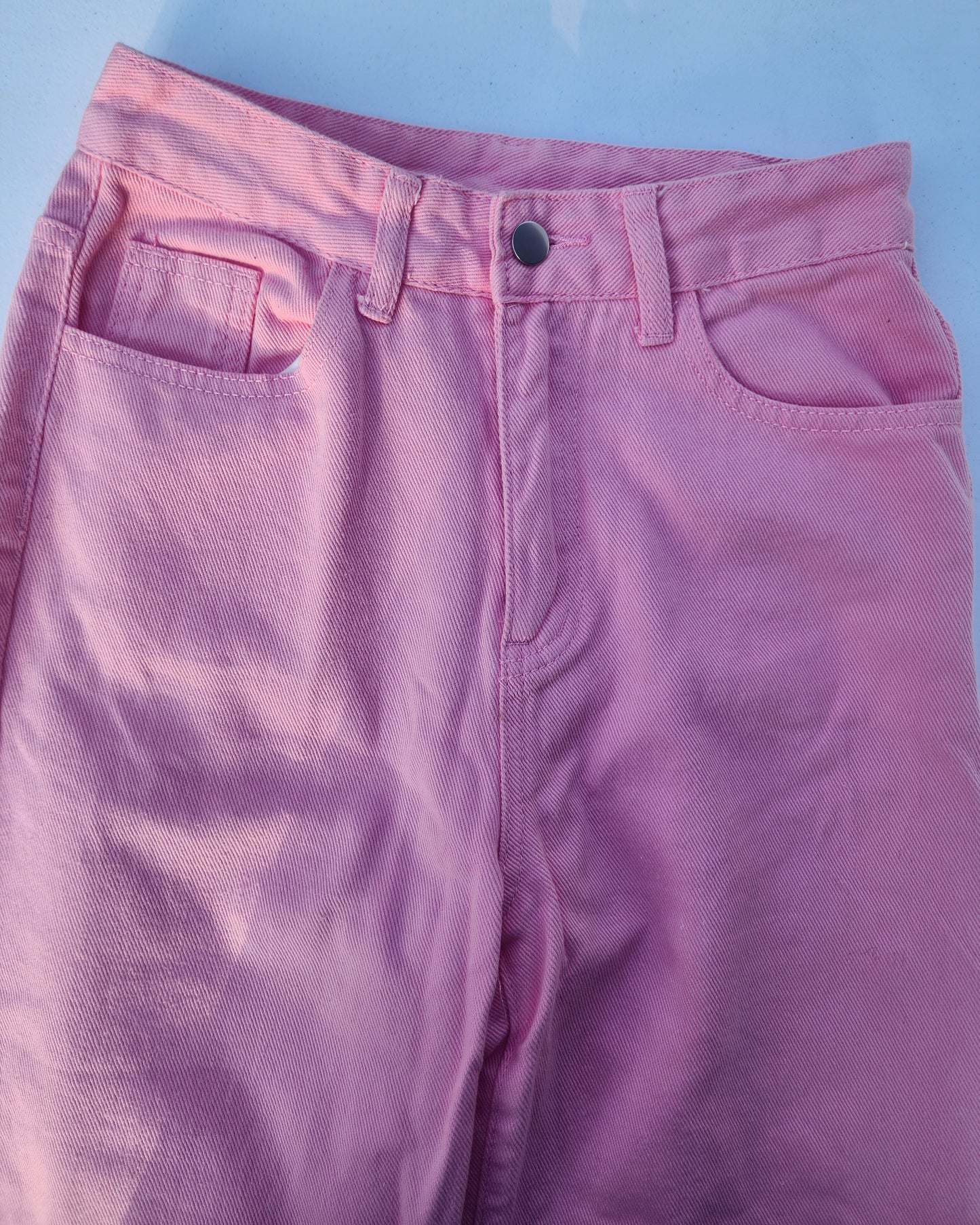 Pink Denim Jeans XS Size 2 Inseam 28 bootcut Flare