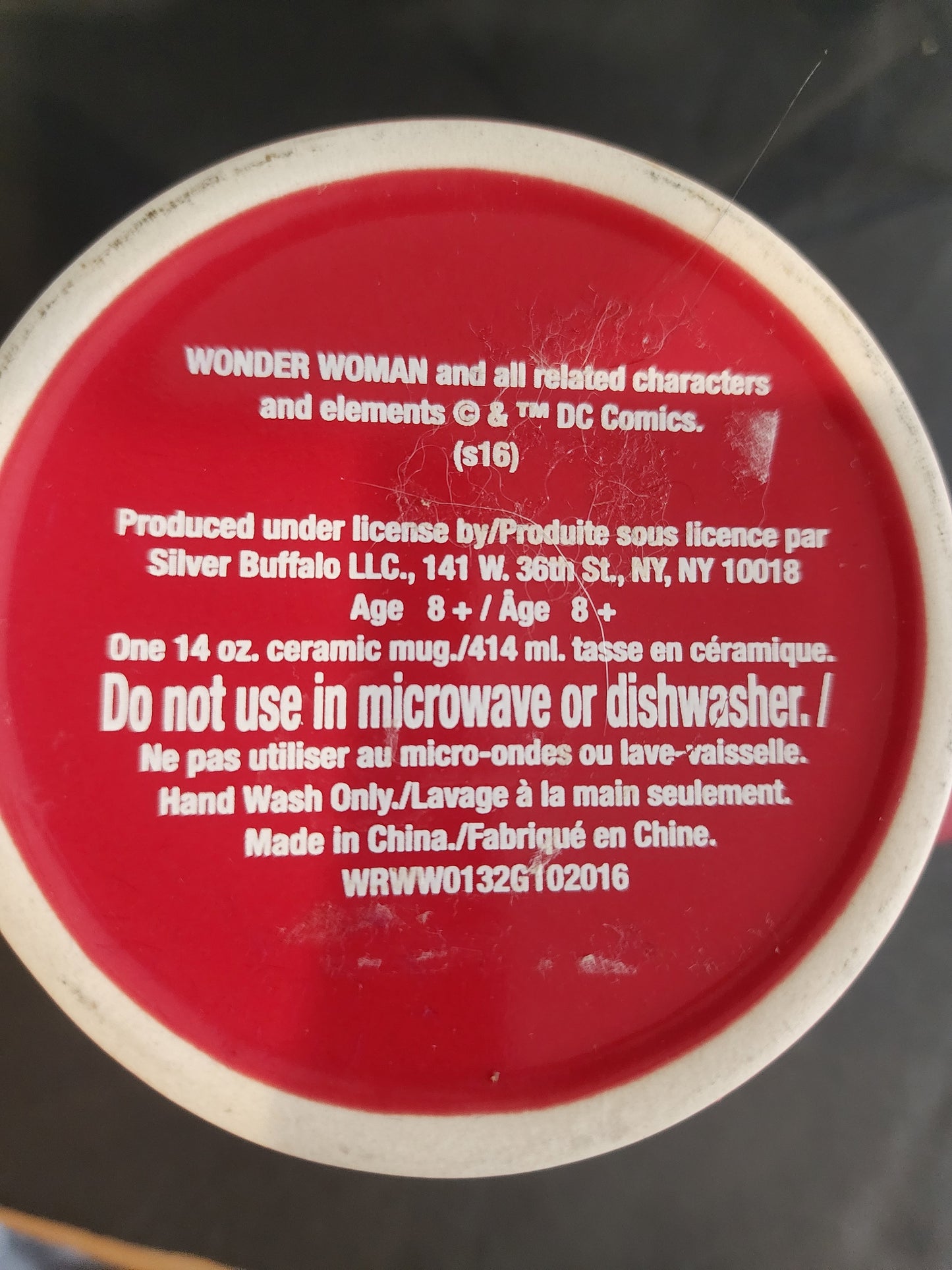 Wonder Woman 14oz Ceramic Mug - Justice League Super Hero -Great Gift!