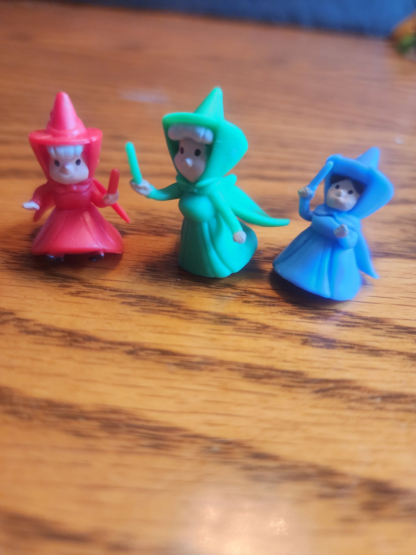 Disney Fairy Godmothers Flora, Fauna & Merryweather miniature figurines from Sleeping Beauty