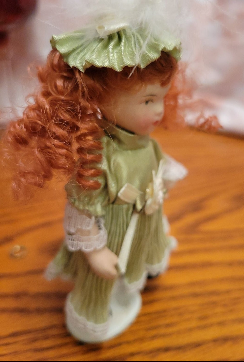 Miniature Victorian  Porcelain Doll  Red hair doll 5"