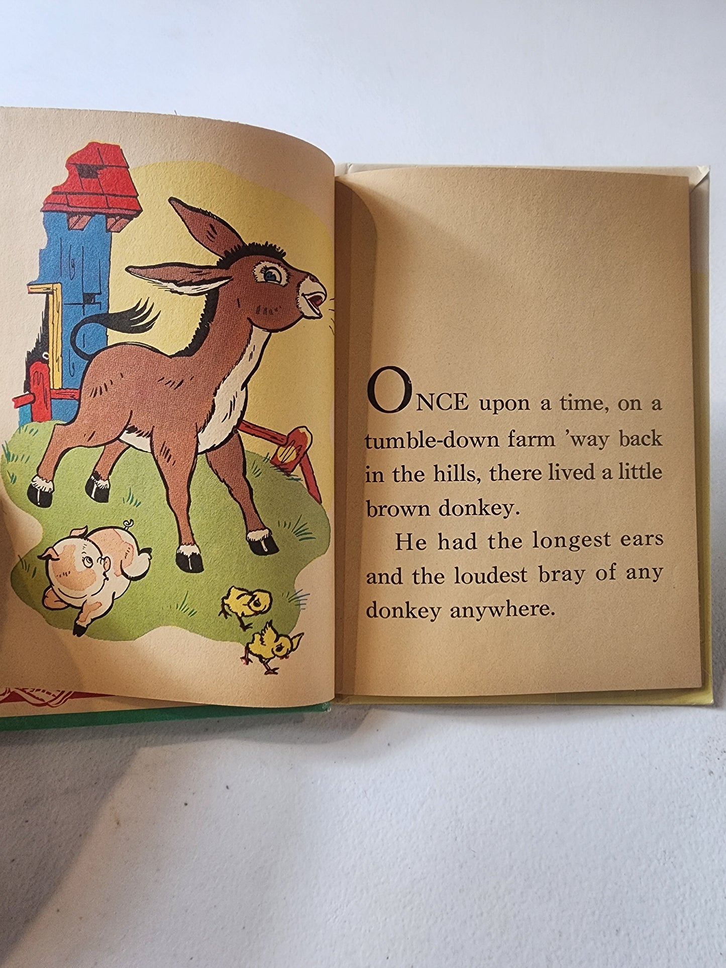 NO-GOOD The Dancing Donkey Rand McNally Junior Elf Book 1944 19 cents on book