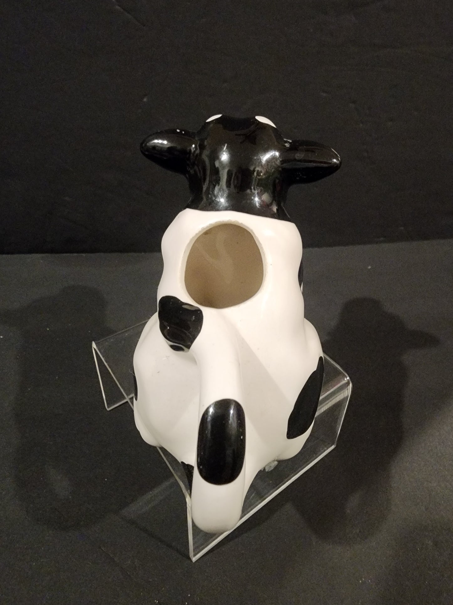 Vintage black & white  cow ceramic creamer pitcher Farmhouse