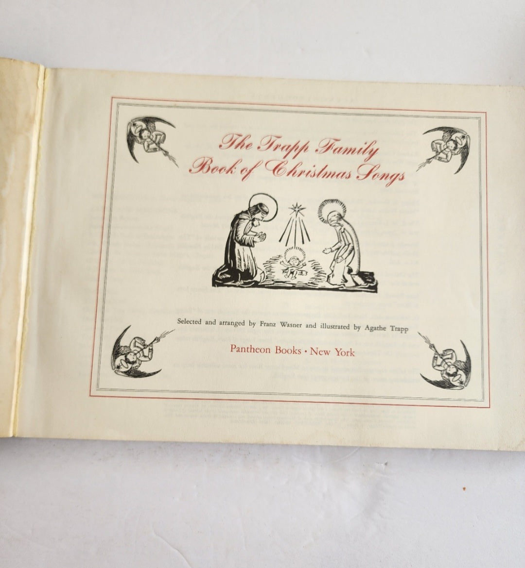 Vintage 1950 The Trapp Family Book of Christmas Songs Sheet Music Hardcover