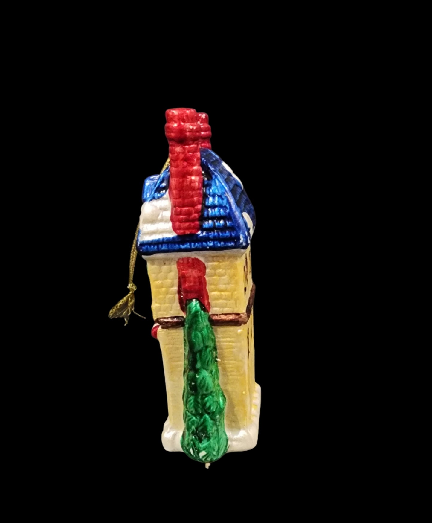 Vintage Christmas Village Inn Ceramic Ornament 4"