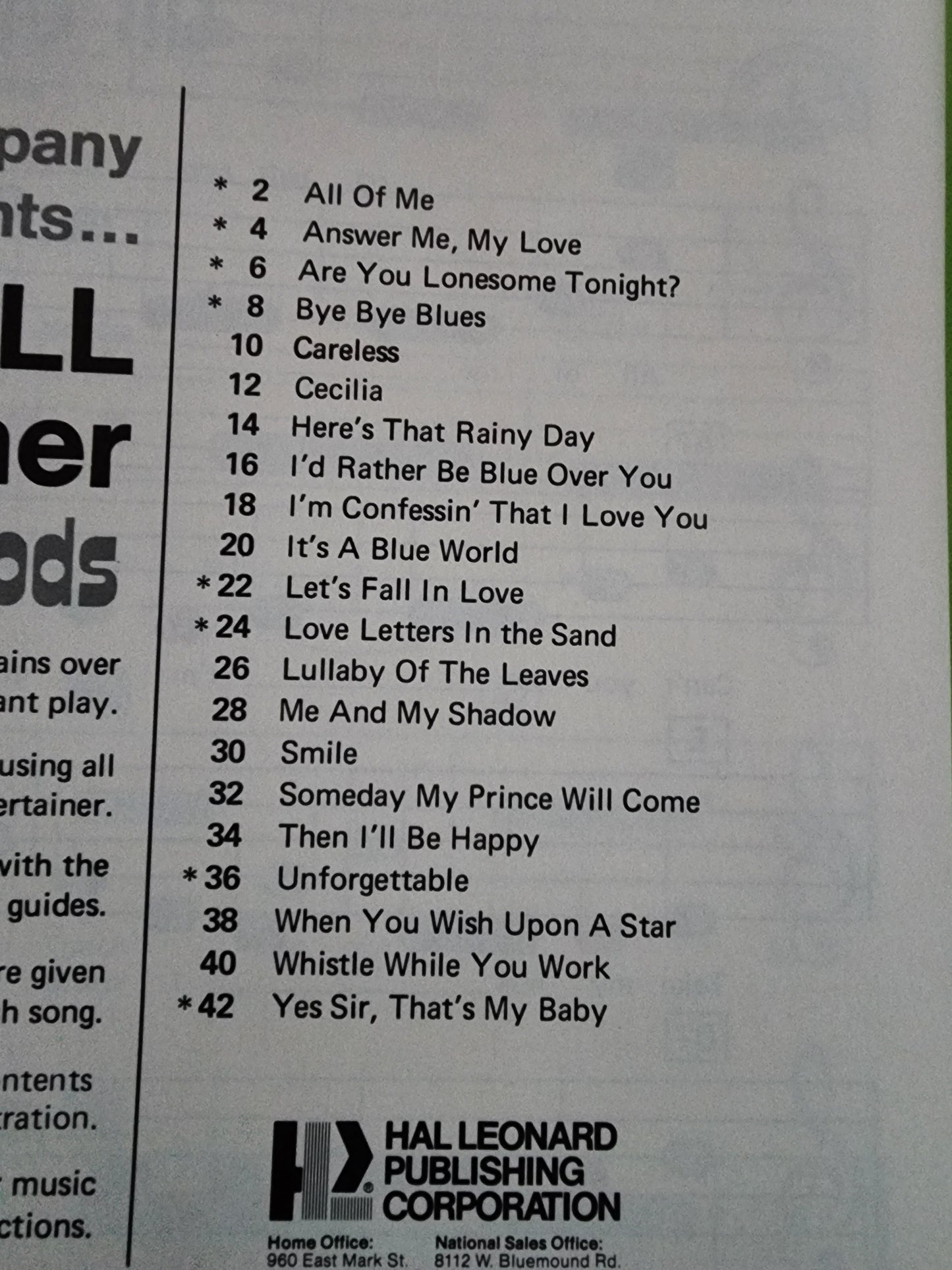 Kimball Instant Entertainer Library Blue Moods Organ Sheet Music Book 1972
