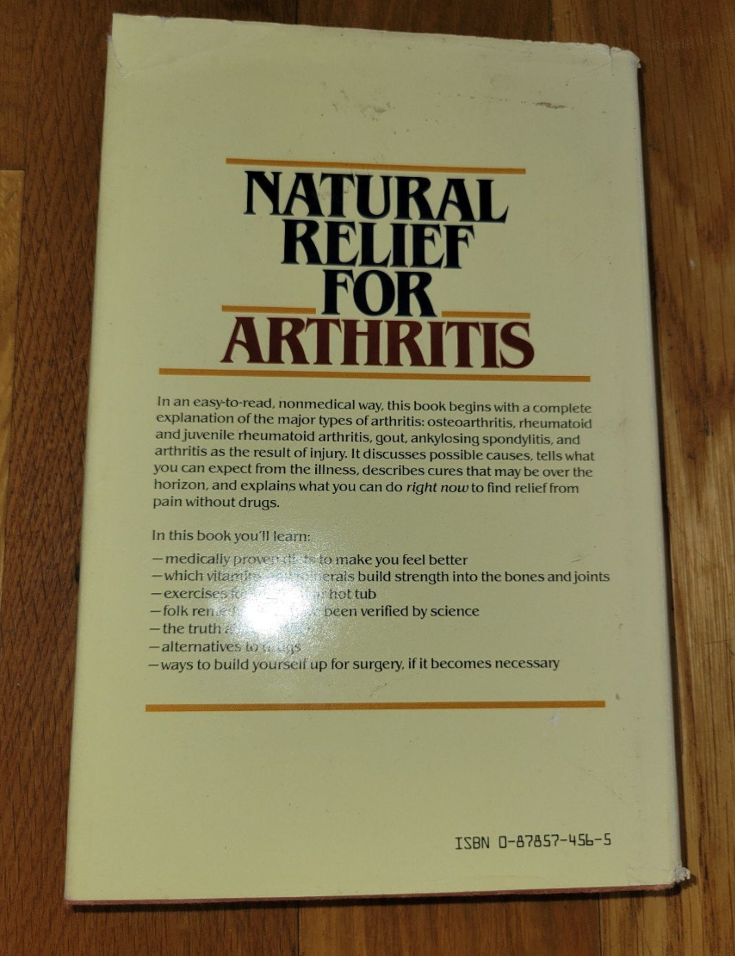 Natural Relief for Arthritis HB book by Carol Keough