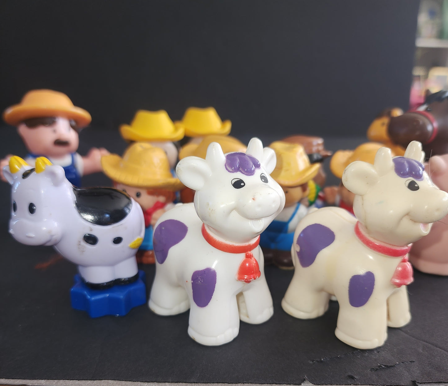 Mixed Lot of 23 Little People / Tikes PVC Pretend Play Farm Style Toys tractors . I