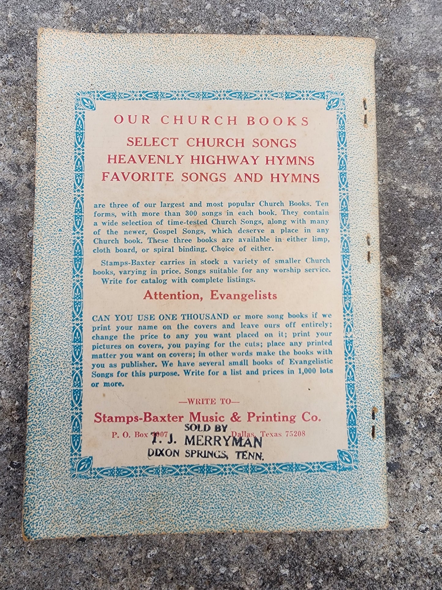 Glory Beams hymnal book 1968 softcover
