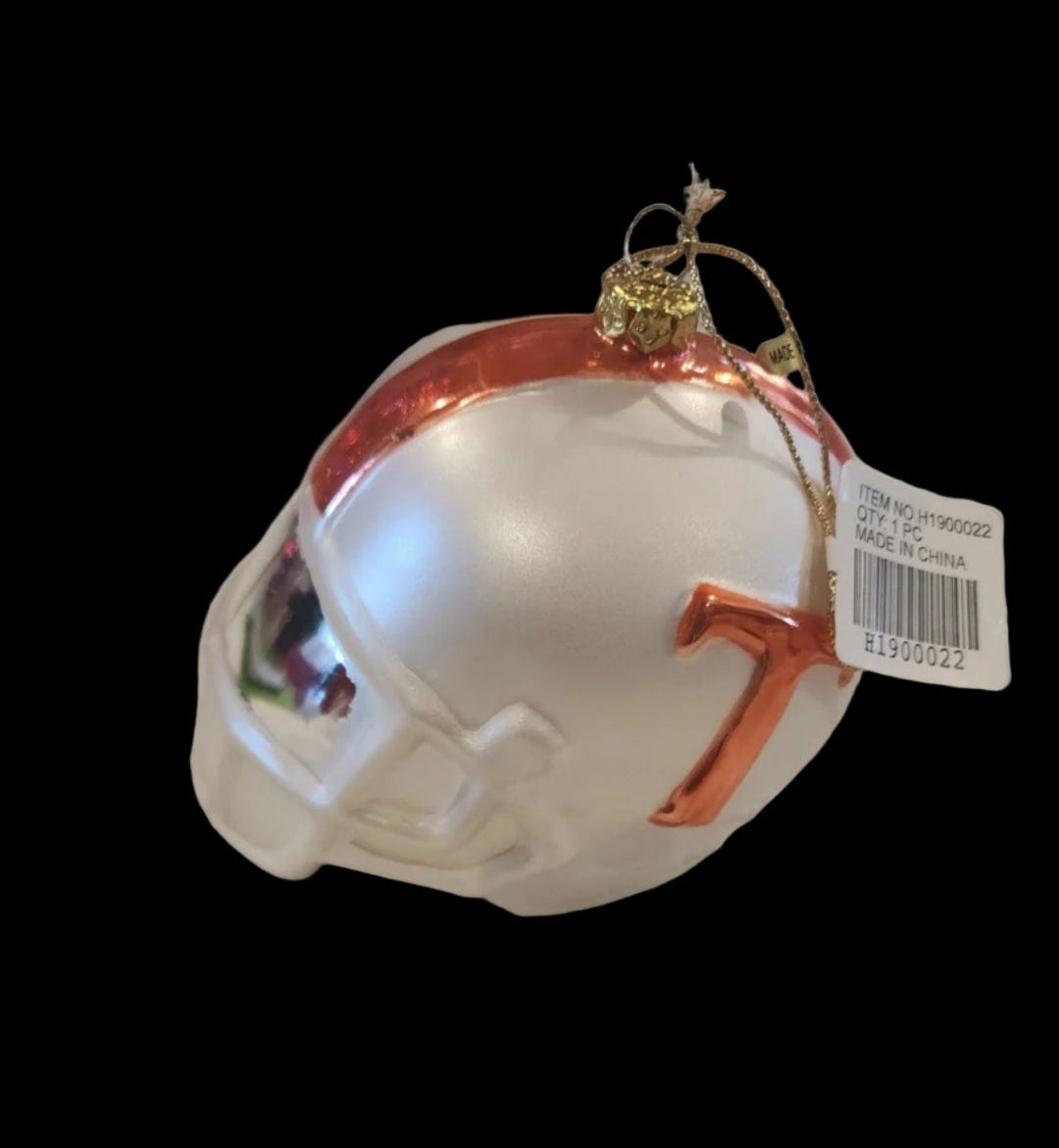 UT University of Tennessee Glass Ornament Helment