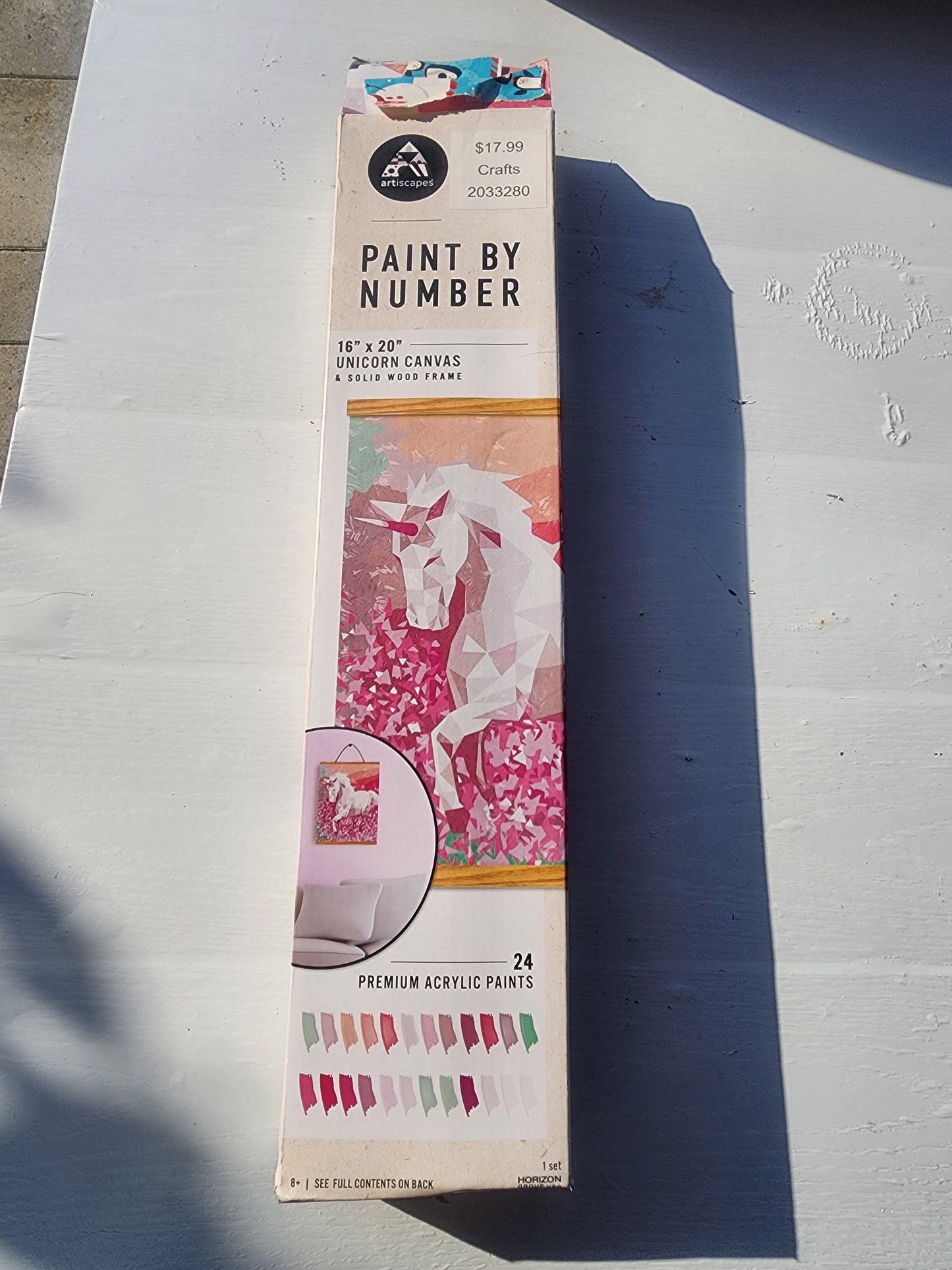 Unicorn Canvas - Paint by Number - 16 in. x 20 in. - Plus Solid Wood Frame - 8+