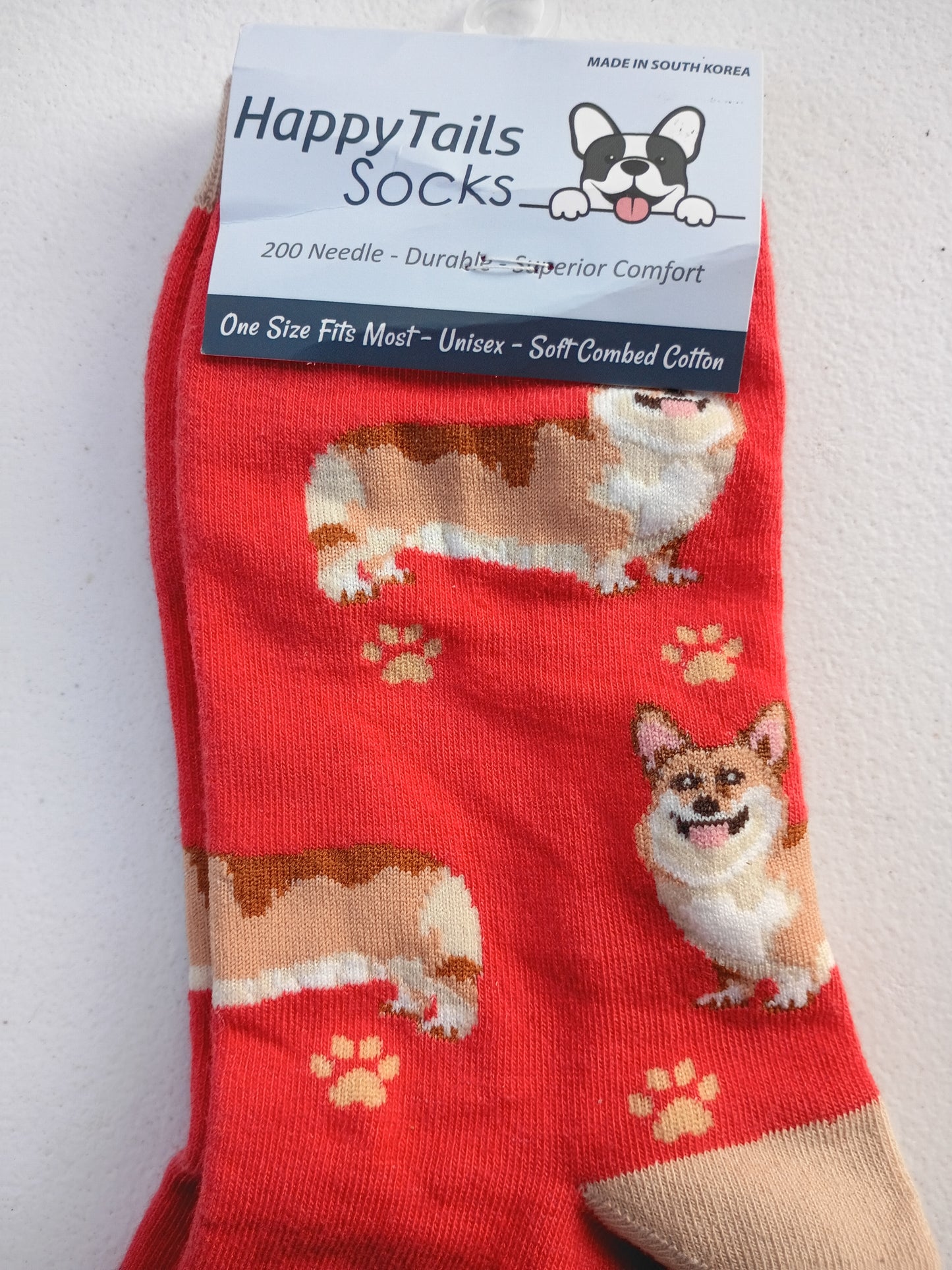 New Socks with Corgis by Happy Trails soft combed cotton, one size fits most