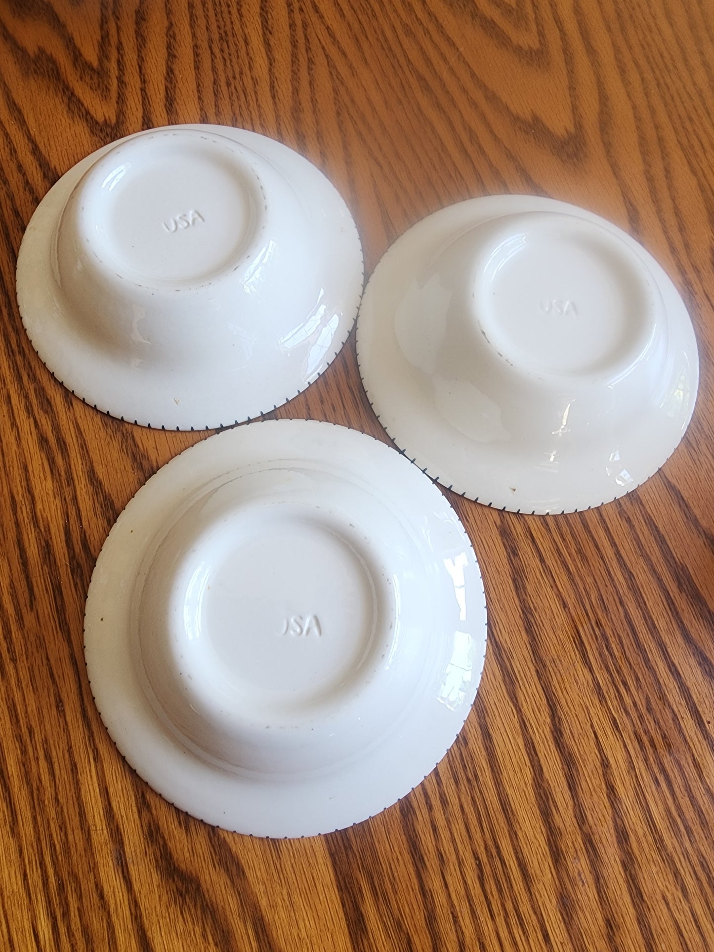 Set of 3 Royal China Colonial Heritage Blue & White Cereal Bowls - Ironstone USA