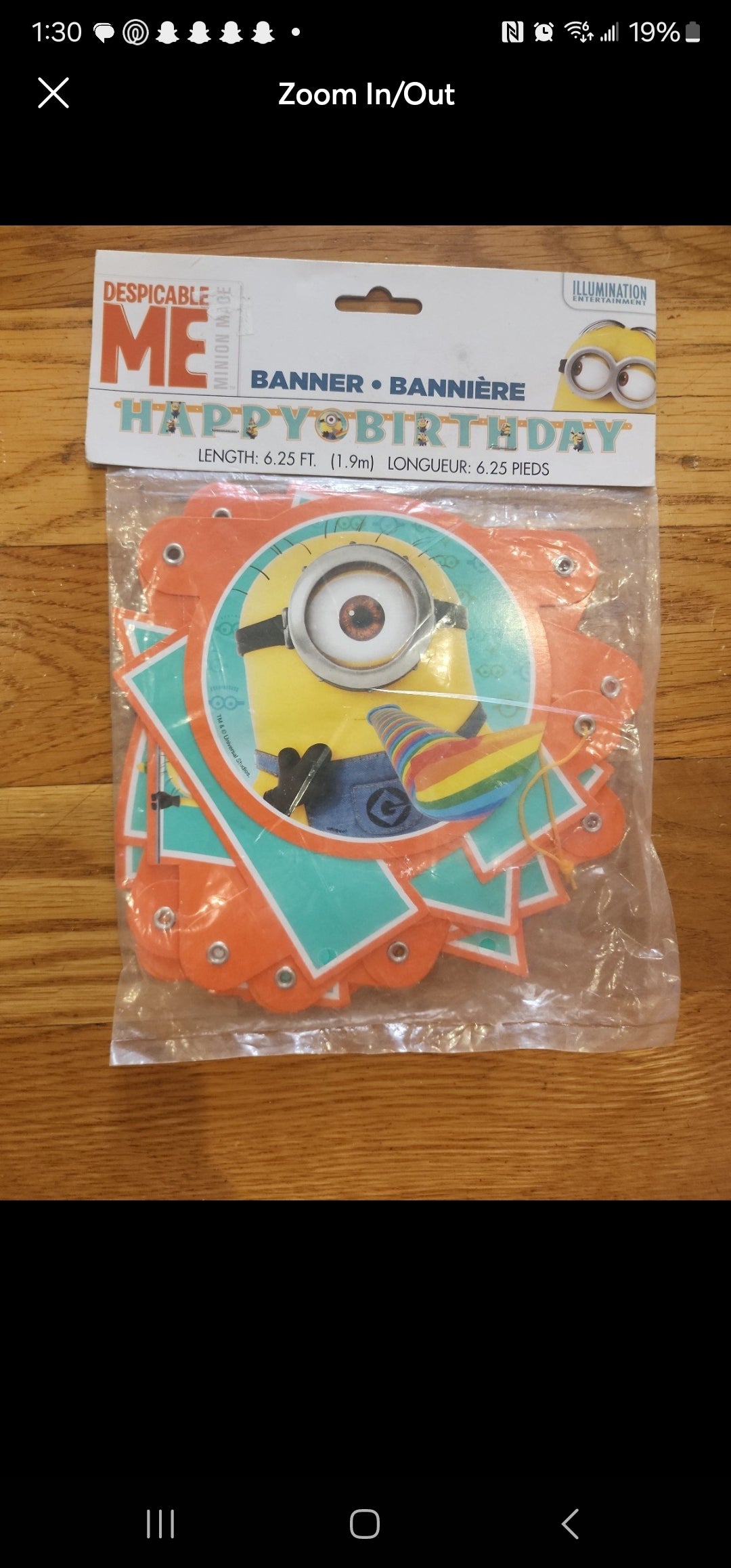 Despicable Me Minion Made Happy Birthday Banner Length 6.25 Ft