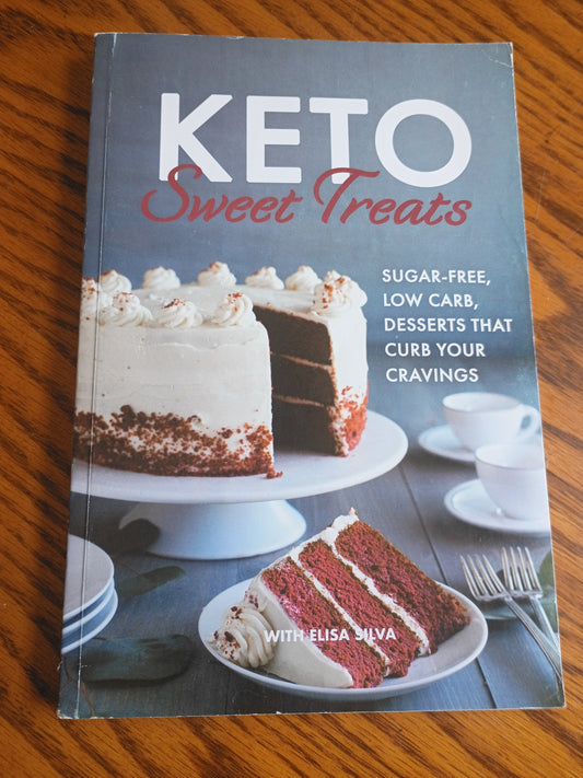 Keto Sweet Treats" by Elisa Silva, a paperback cookbook