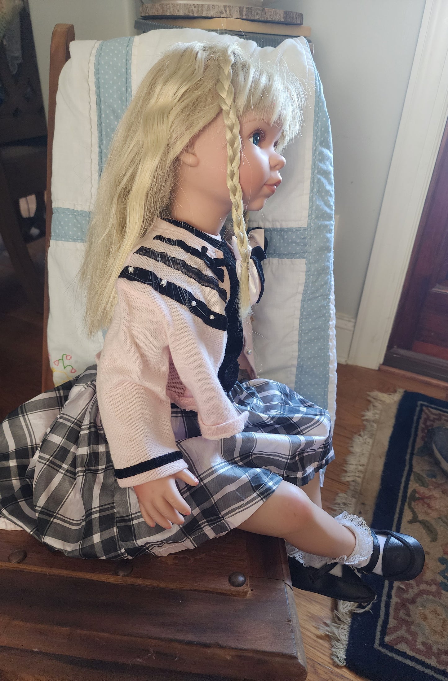 Denise McMillan Vinyl And Cloth 25" Doll AEL 2007 Blonde Hair Blue Eyes