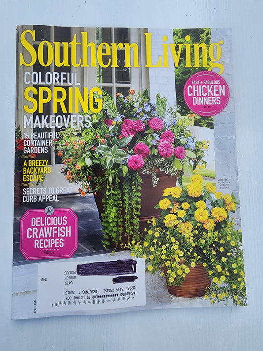 Southern Living April 2016 - Colorful Spring Makeovers, Container Gardens crawfi