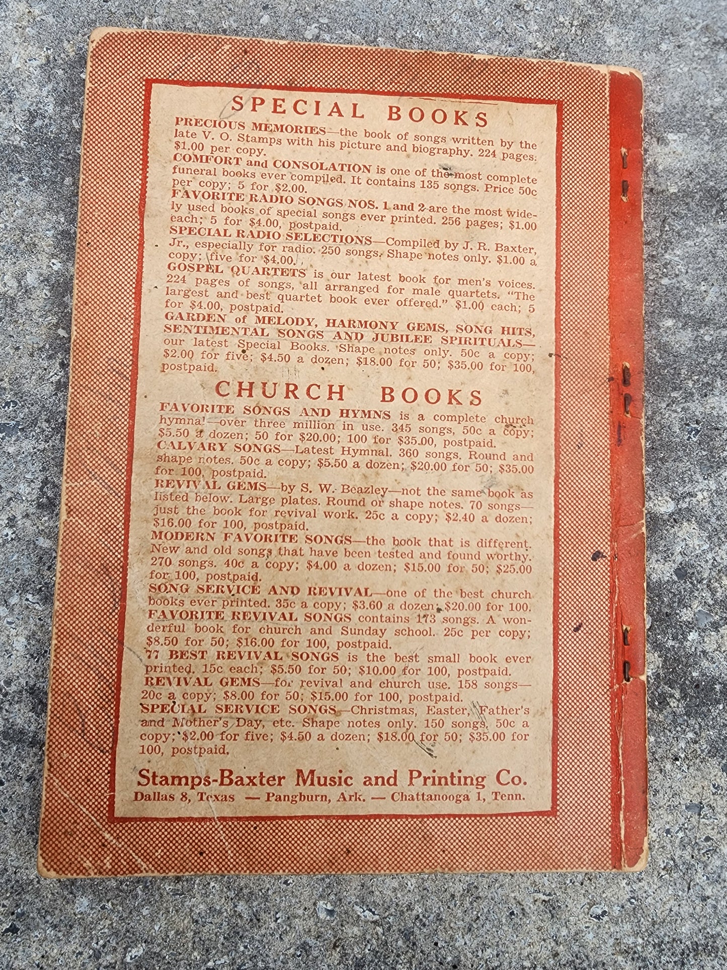 Vintage 1948 "Glory Waves" Hymnal Songbook – Stamps-Baxter