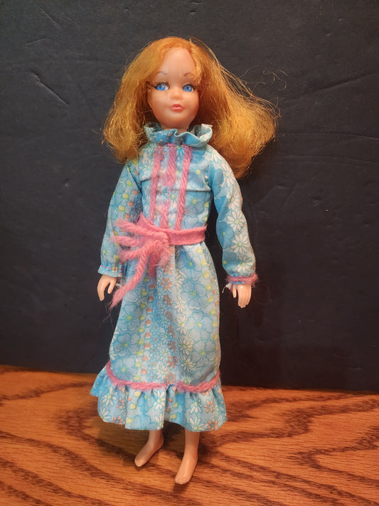 Vintage Mattel Skipper Doll in Floral Nightgown - 1960s/70s Era Barbie