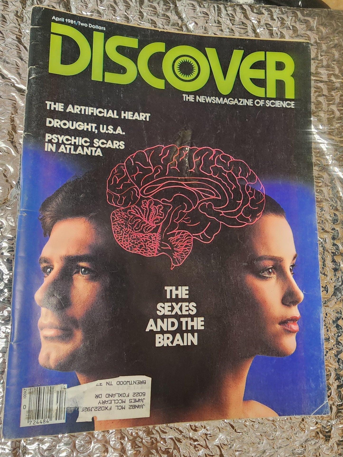 Discover Magazine April 1981 Psychic Scars in Atlanta, Artificial Heart, Drought