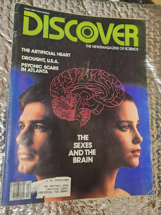 Discover Magazine April 1981 Psychic Scars in Atlanta, Artificial Heart, Drought