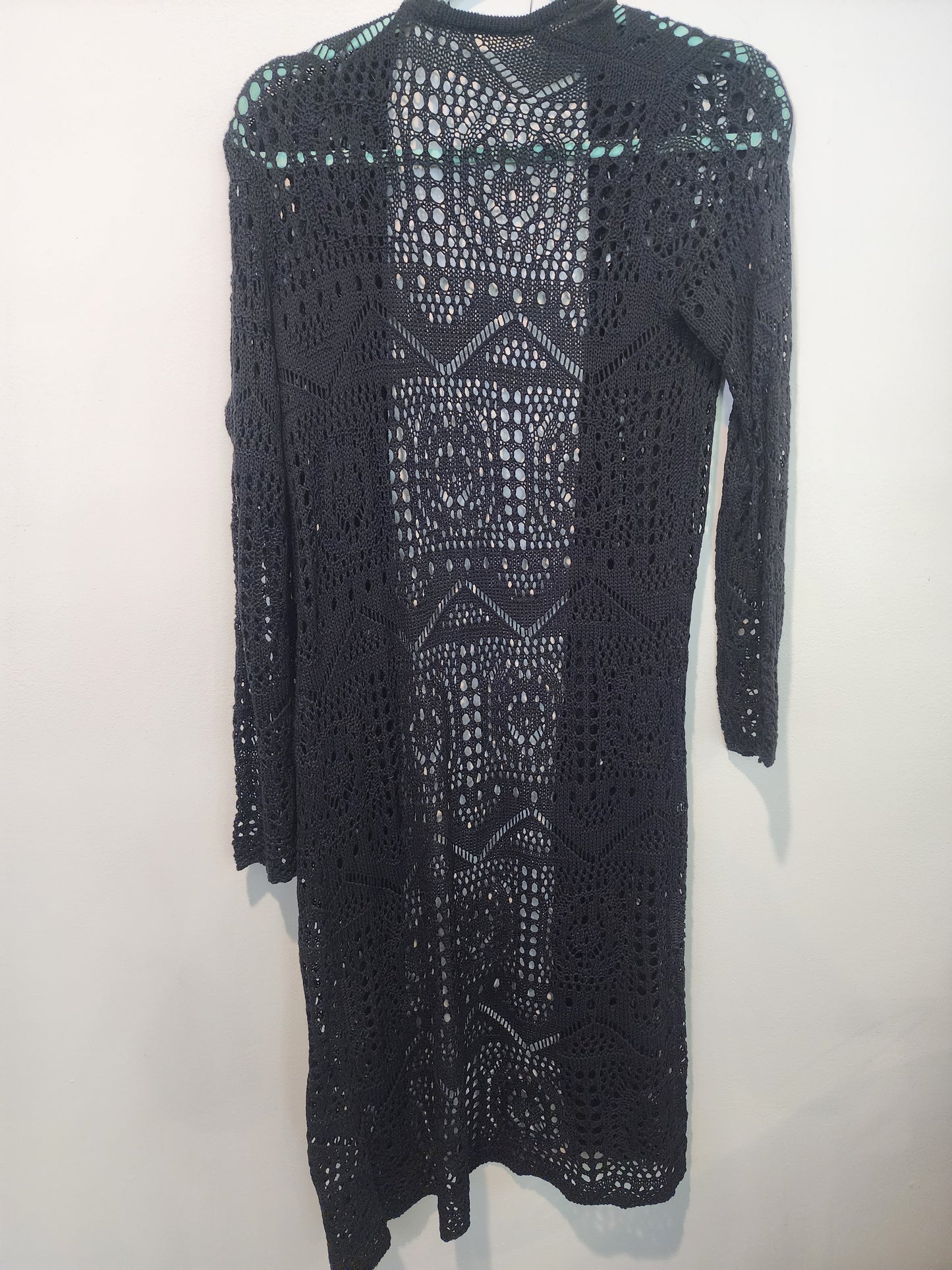 Chelsea & Theodore open front black cardigan Small